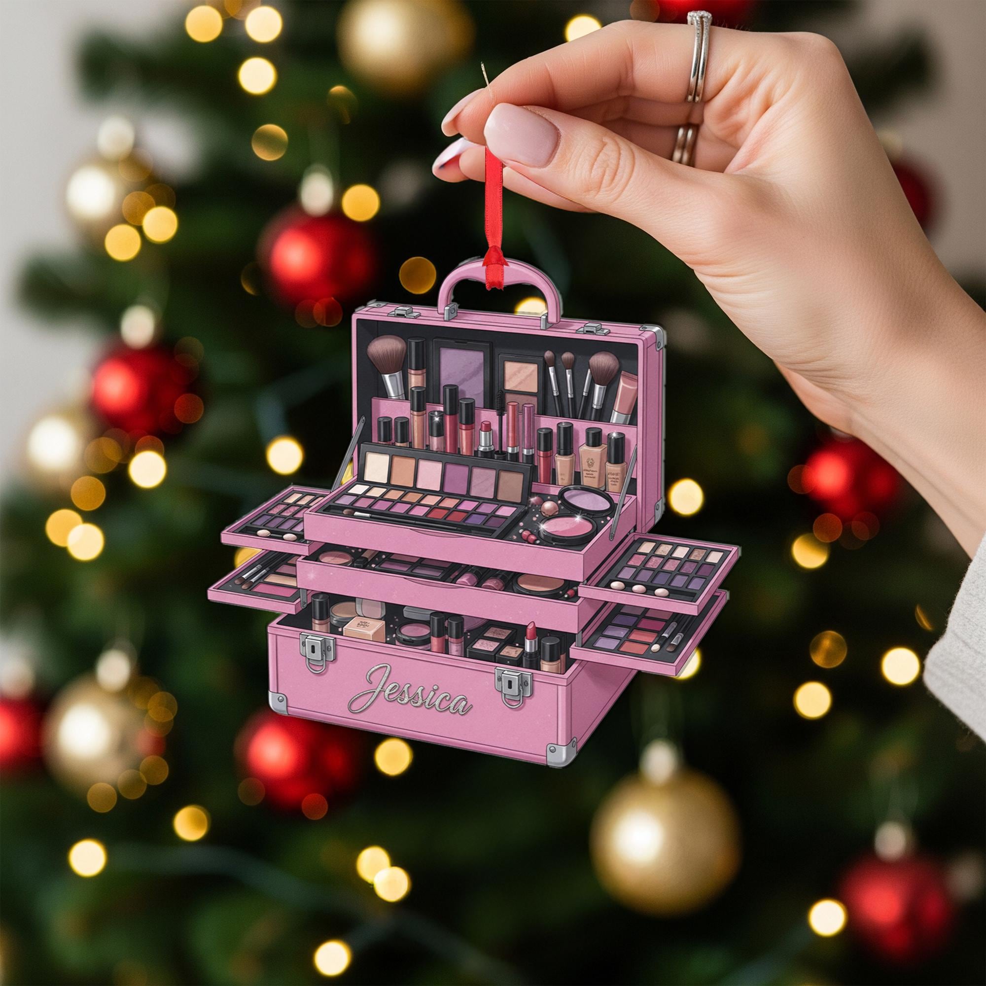 Personalized Makeup Ornament – Cosmetic Case Christmas Decoration