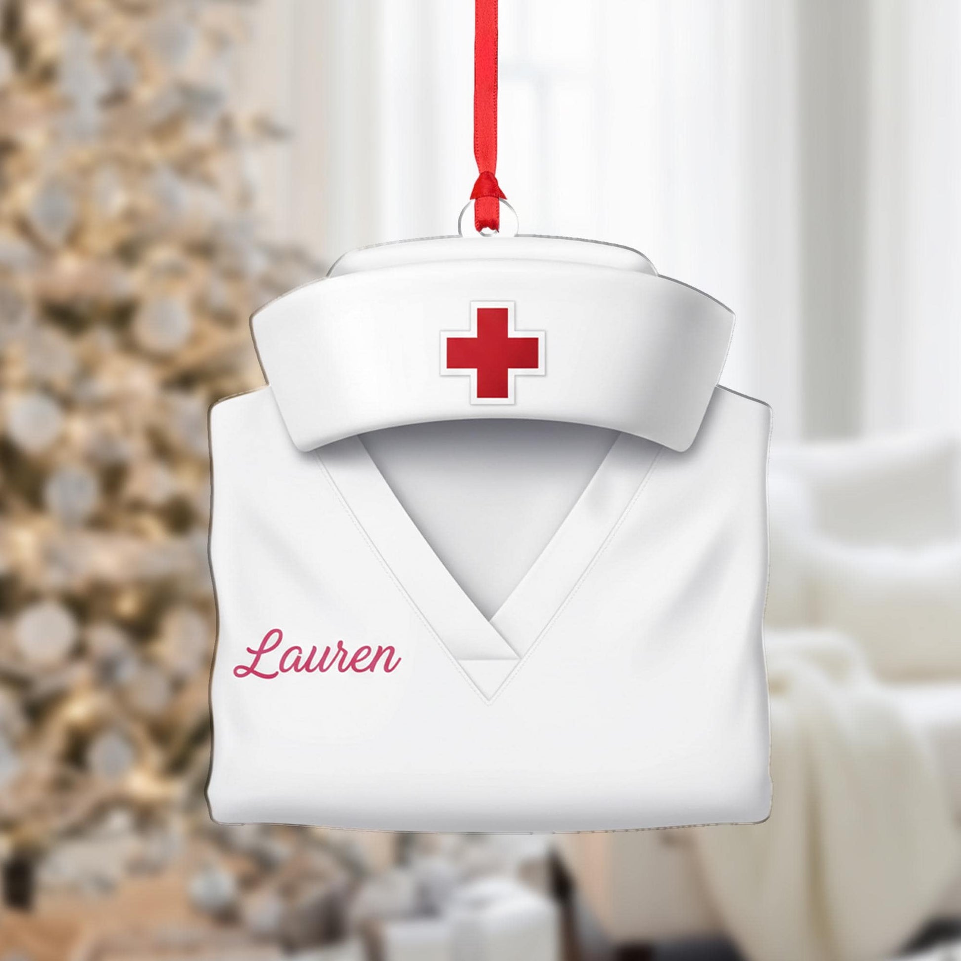 Personalized Nurse Ornament – Medical Hat Christmas Decoration