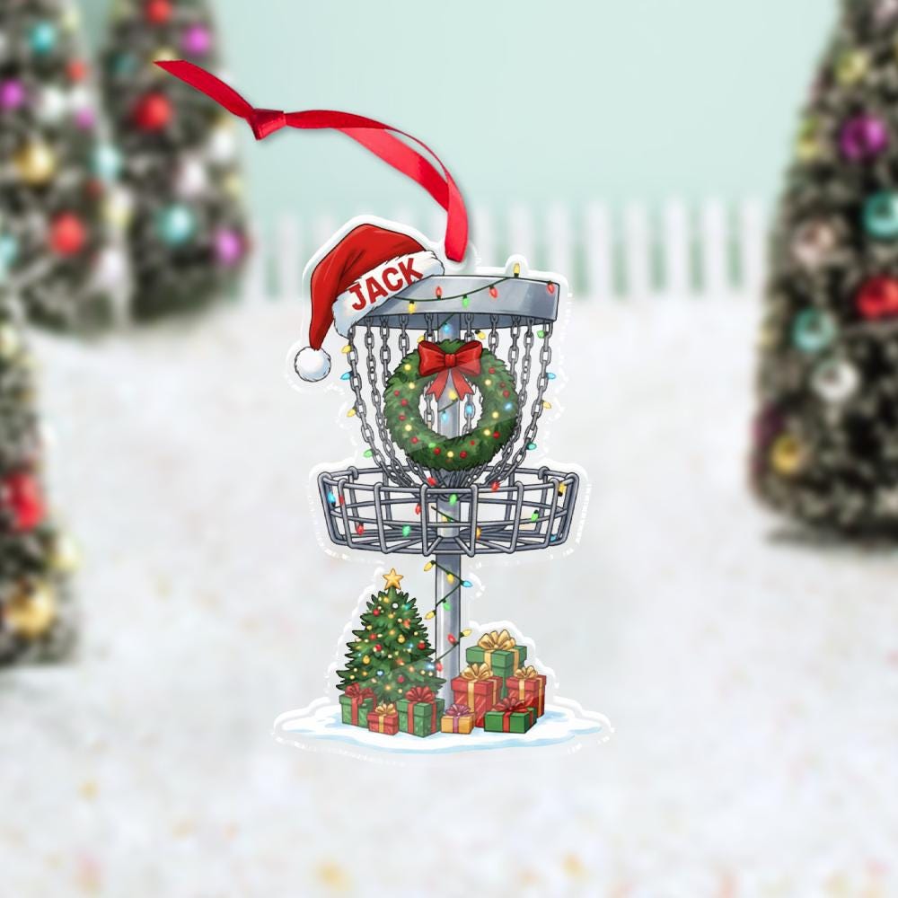 Custom Hologram Disc Golf Christmas Ornament