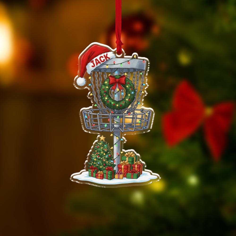 Custom Hologram Disc Golf Christmas Ornament