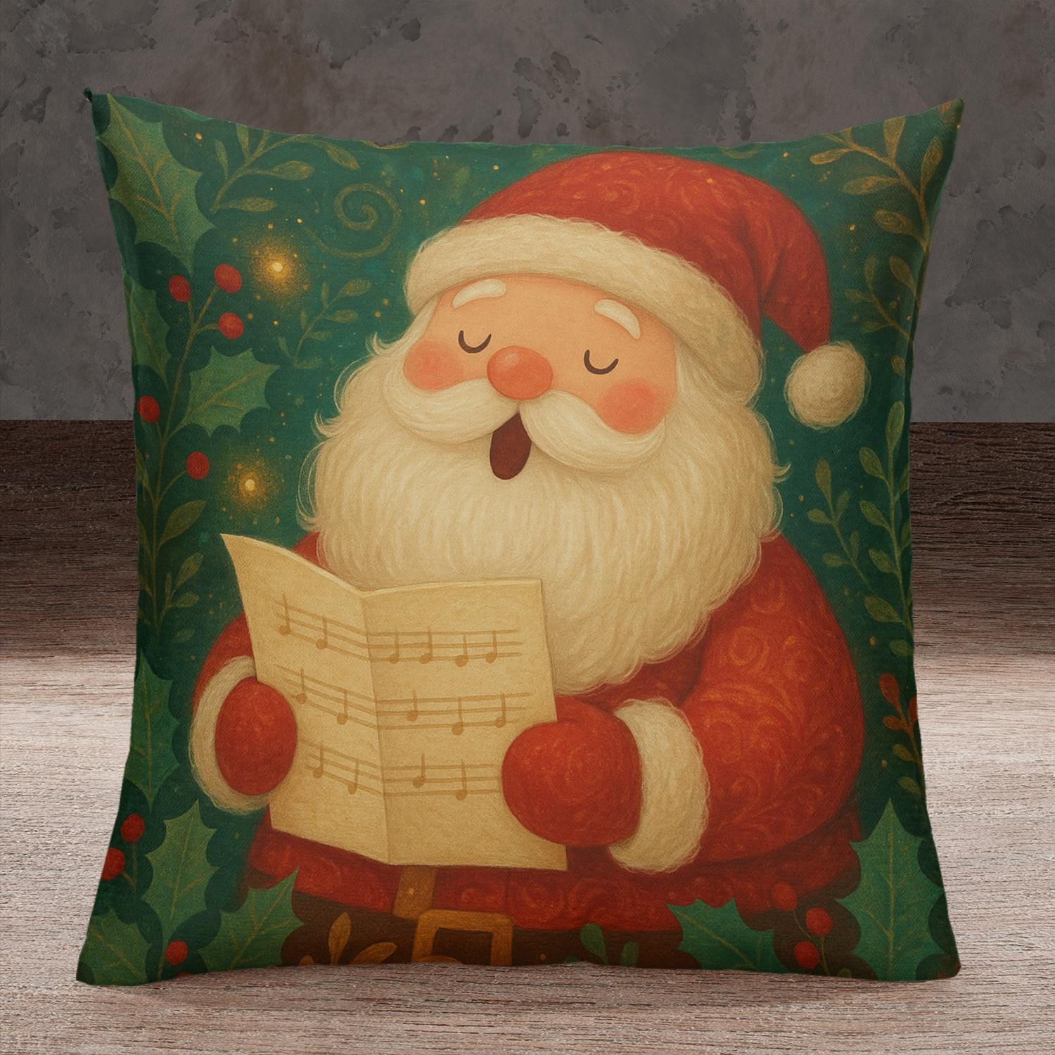 Christmas Pillow Cover: Polar Bear & Santa Holiday Cushion