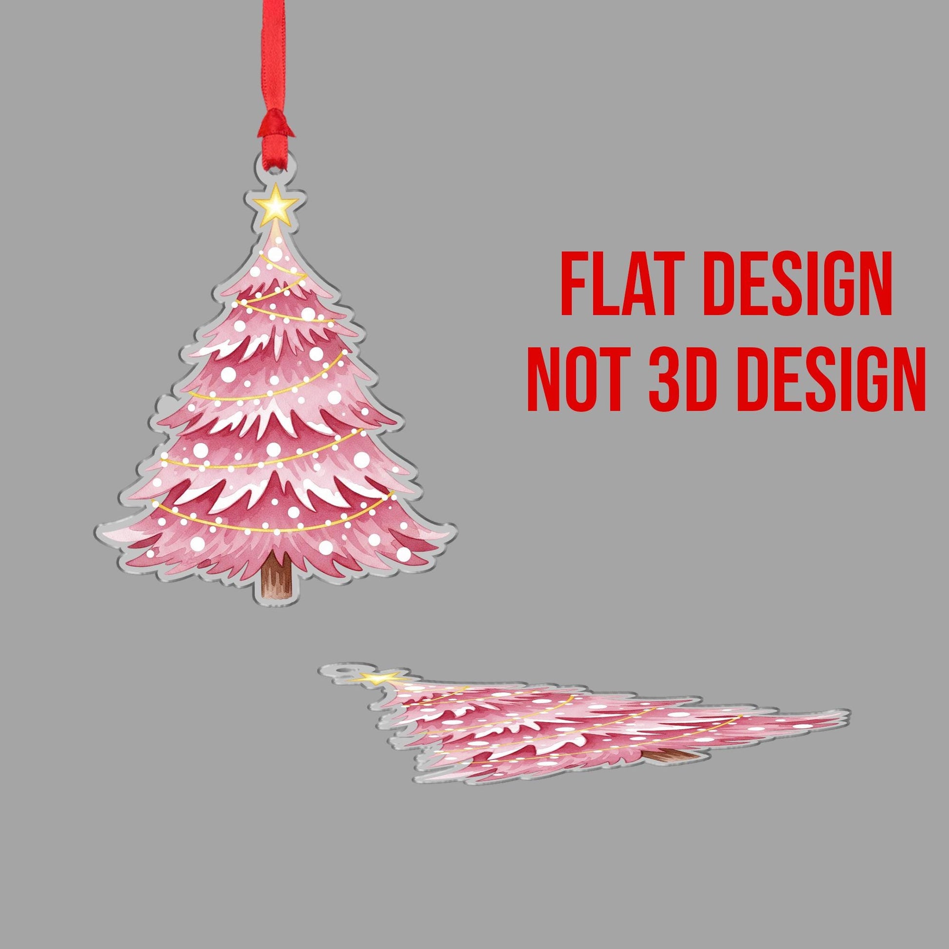 Pink Christmas Tree Ornament: Holiday Tree Hanging Decoration