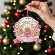 Personalized 2025 Gingerbread Ornament: Custom Name Christmas Tree Hanging