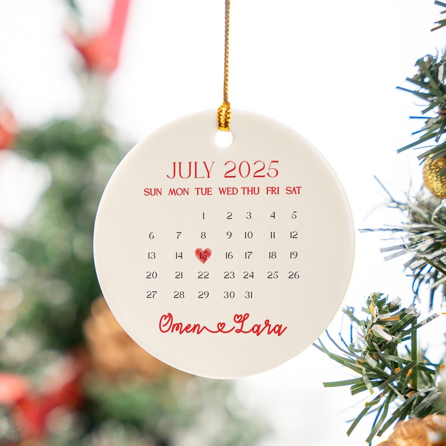 Personalized Christmas Ornament – Custom Ceramic Holiday Tree Decoration with Name & Year
