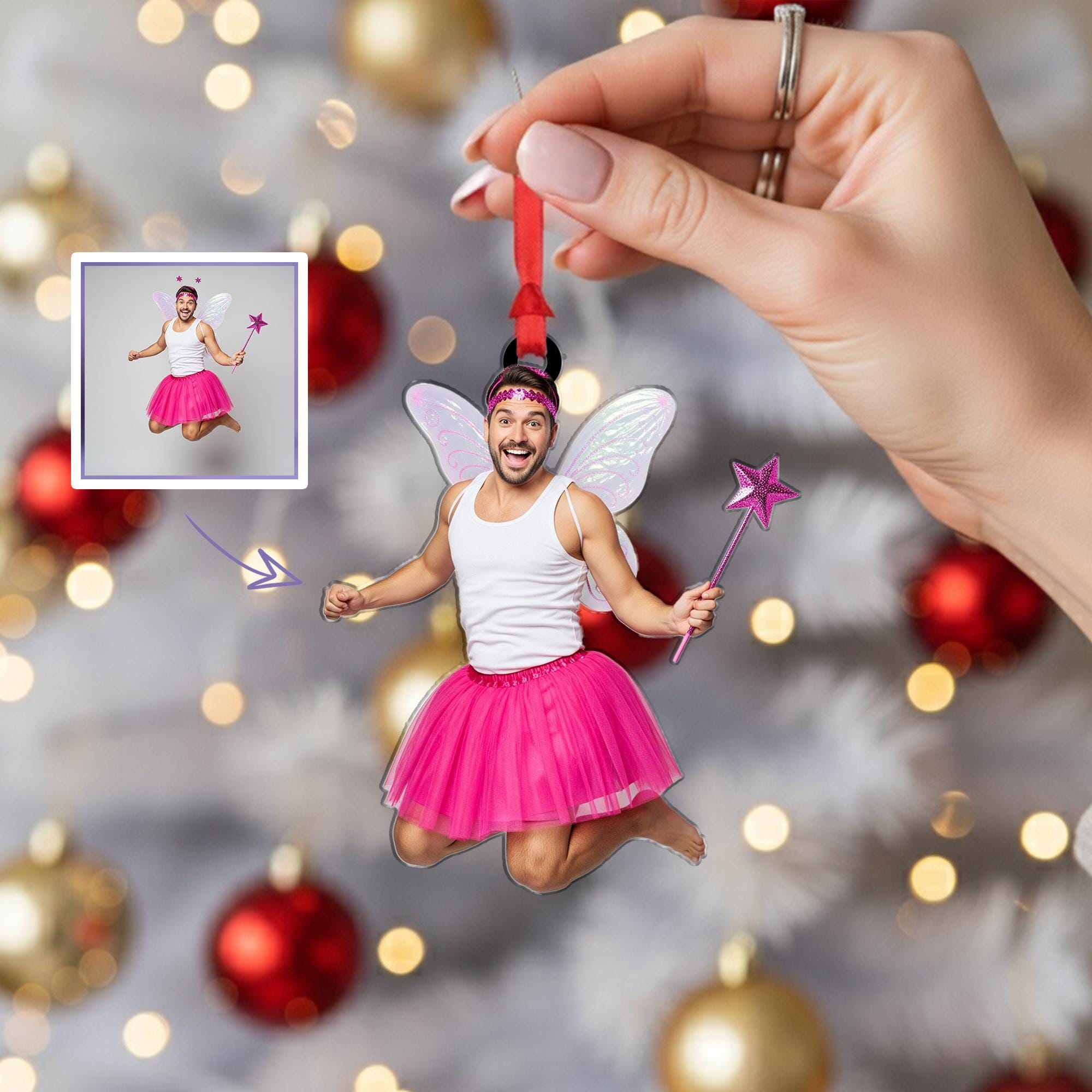 Funny Custom Photo Ornament – Personalized Face Christmas Decoration Gift