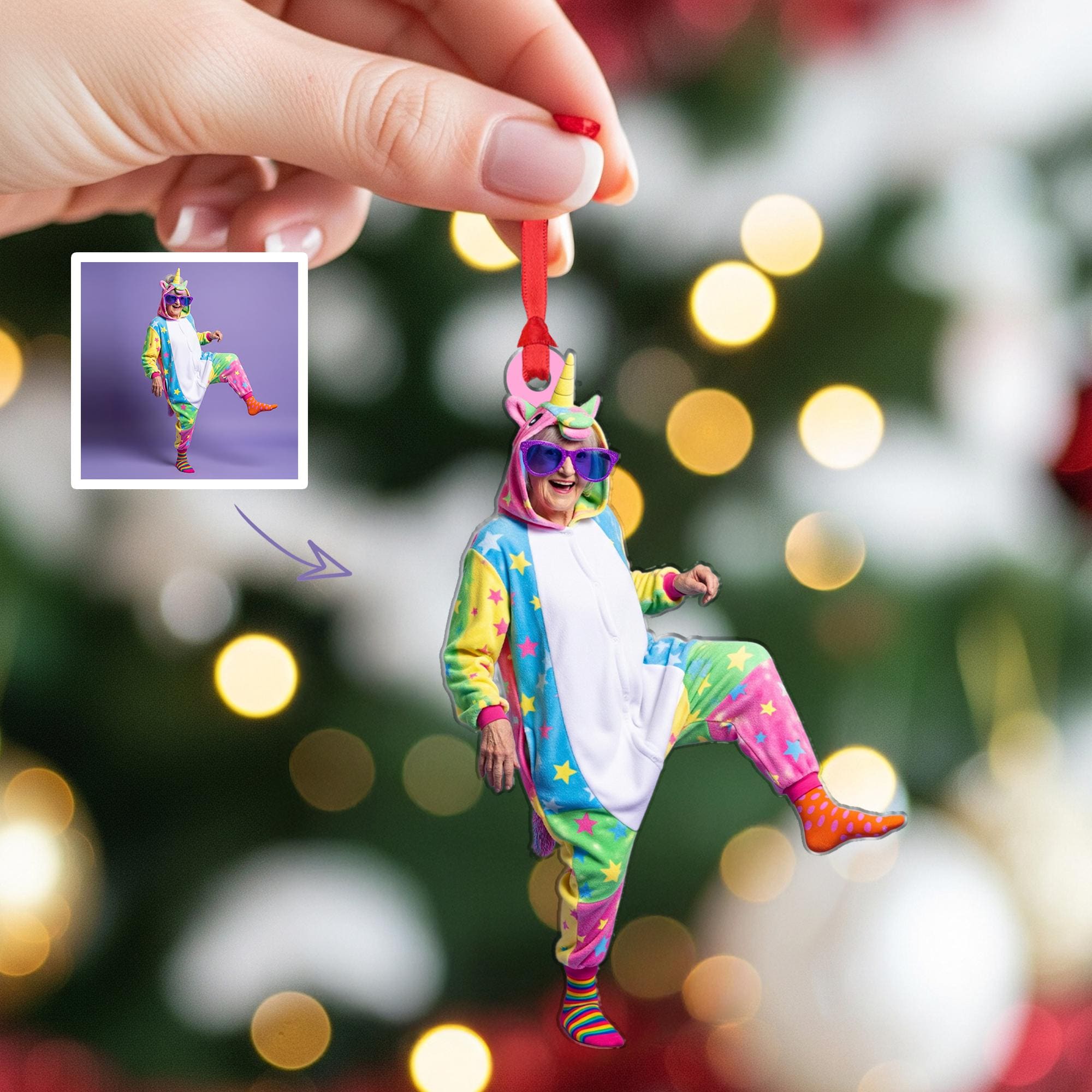 Funny Custom Photo Ornament – Personalized Face Christmas Decoration Gift
