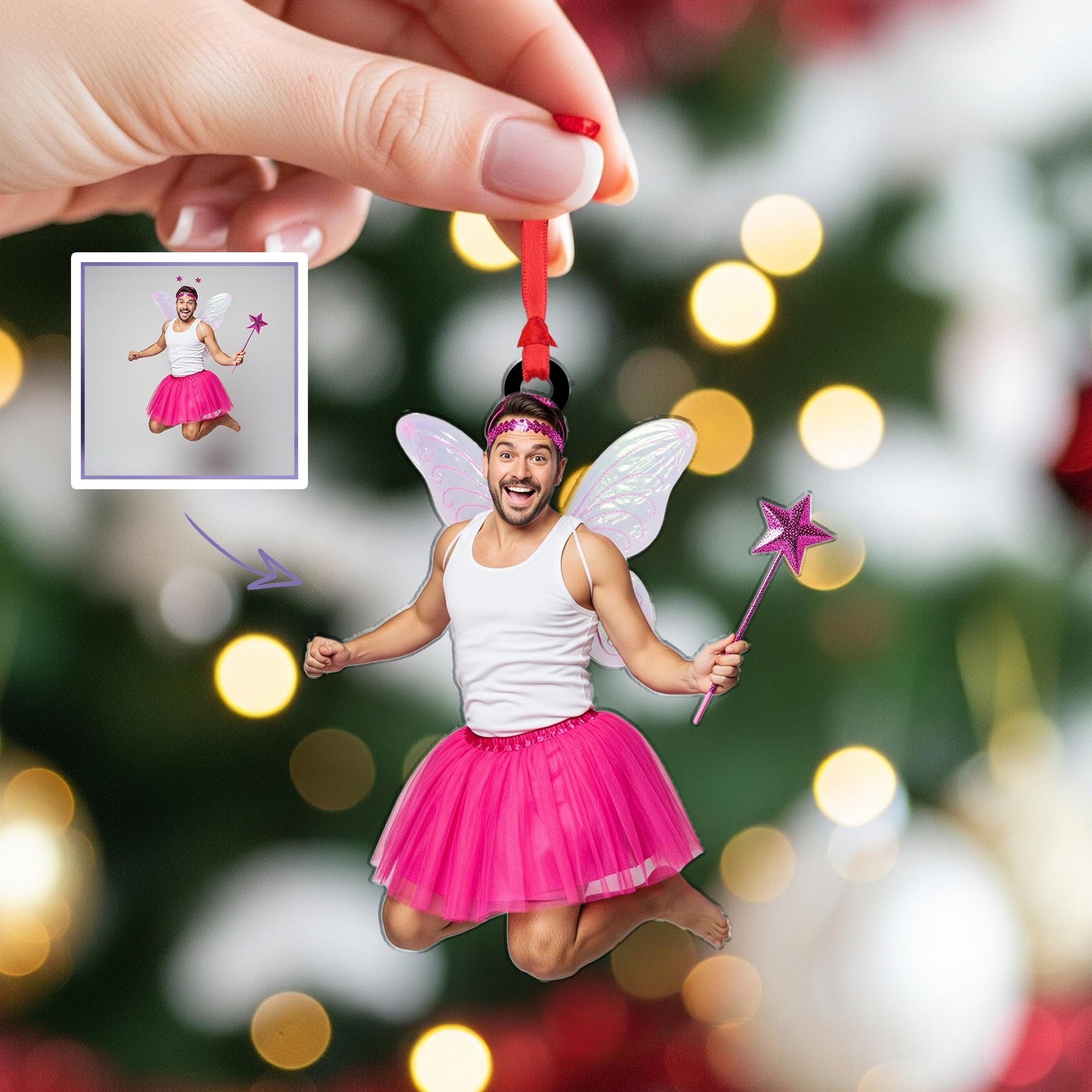 Funny Custom Photo Ornament – Personalized Face Christmas Decoration Gift