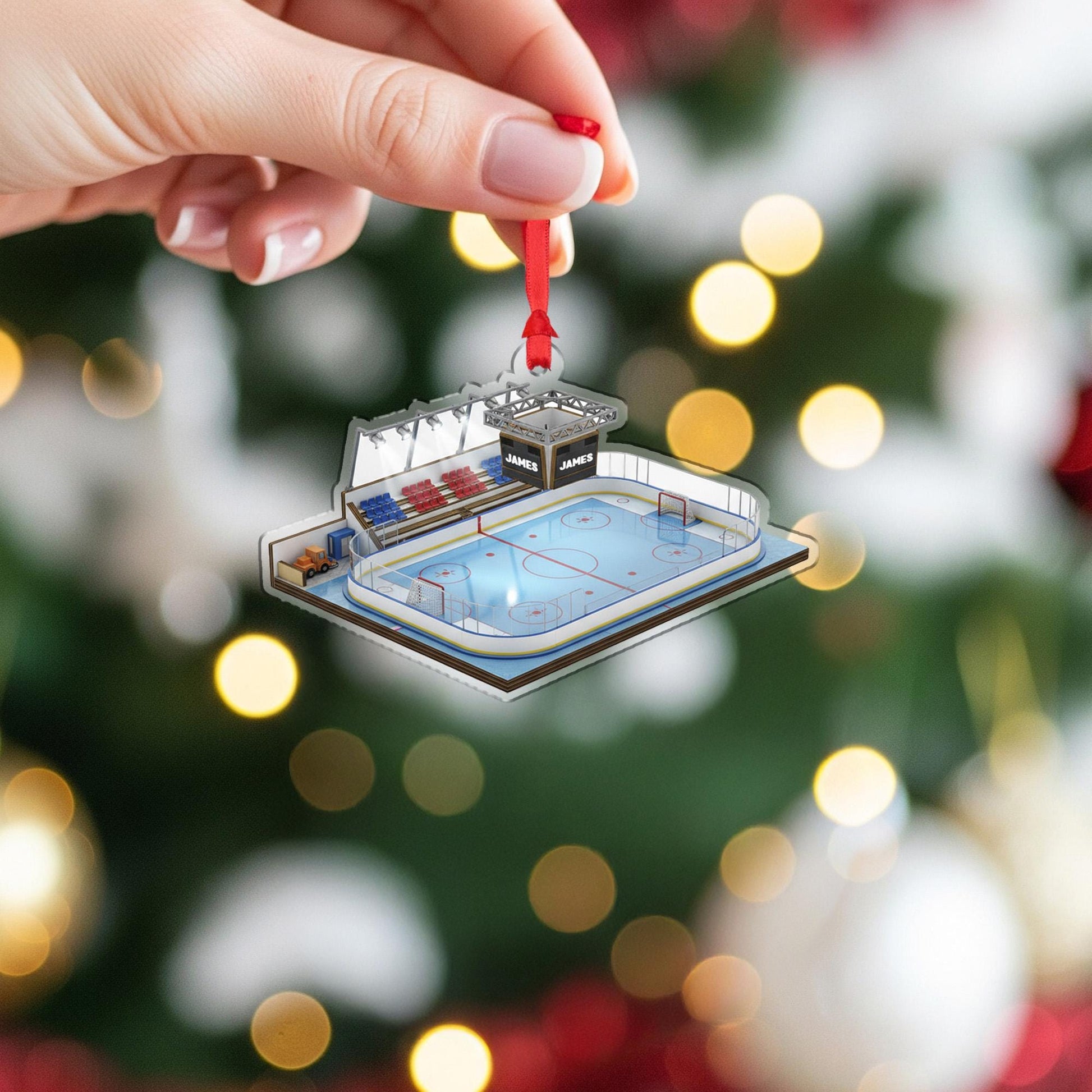 Personalized Hockey Rink Ornament: Custom 3D Ice Arena Gift