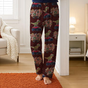 Dinosaur Christmas Pajama Pants – Funny Holiday Lounge Sleepwear with T-Rex and Car Design