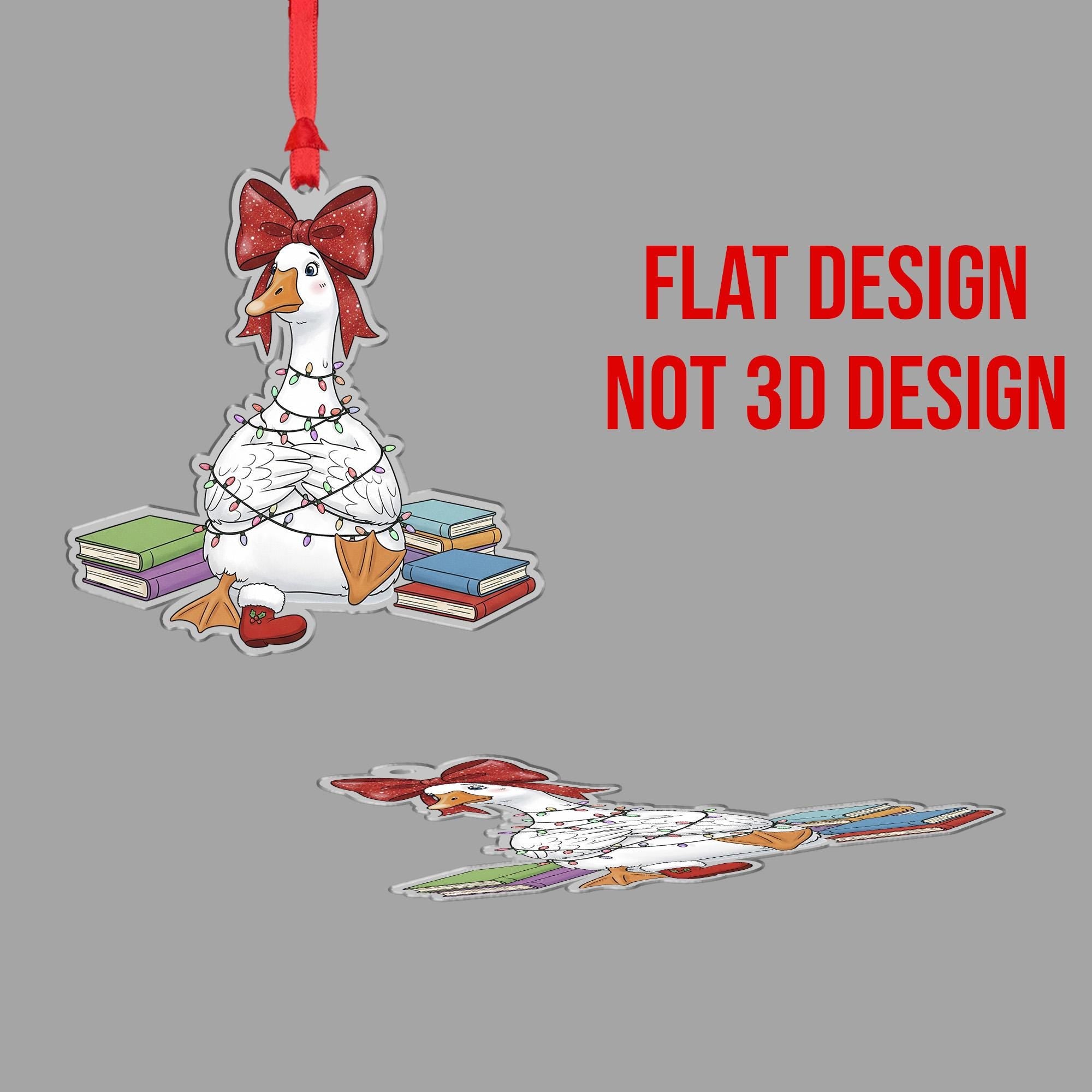 Book Lover Goose Christmas Ornament – Funny Reading Decor Gift for Readers and Bookworms