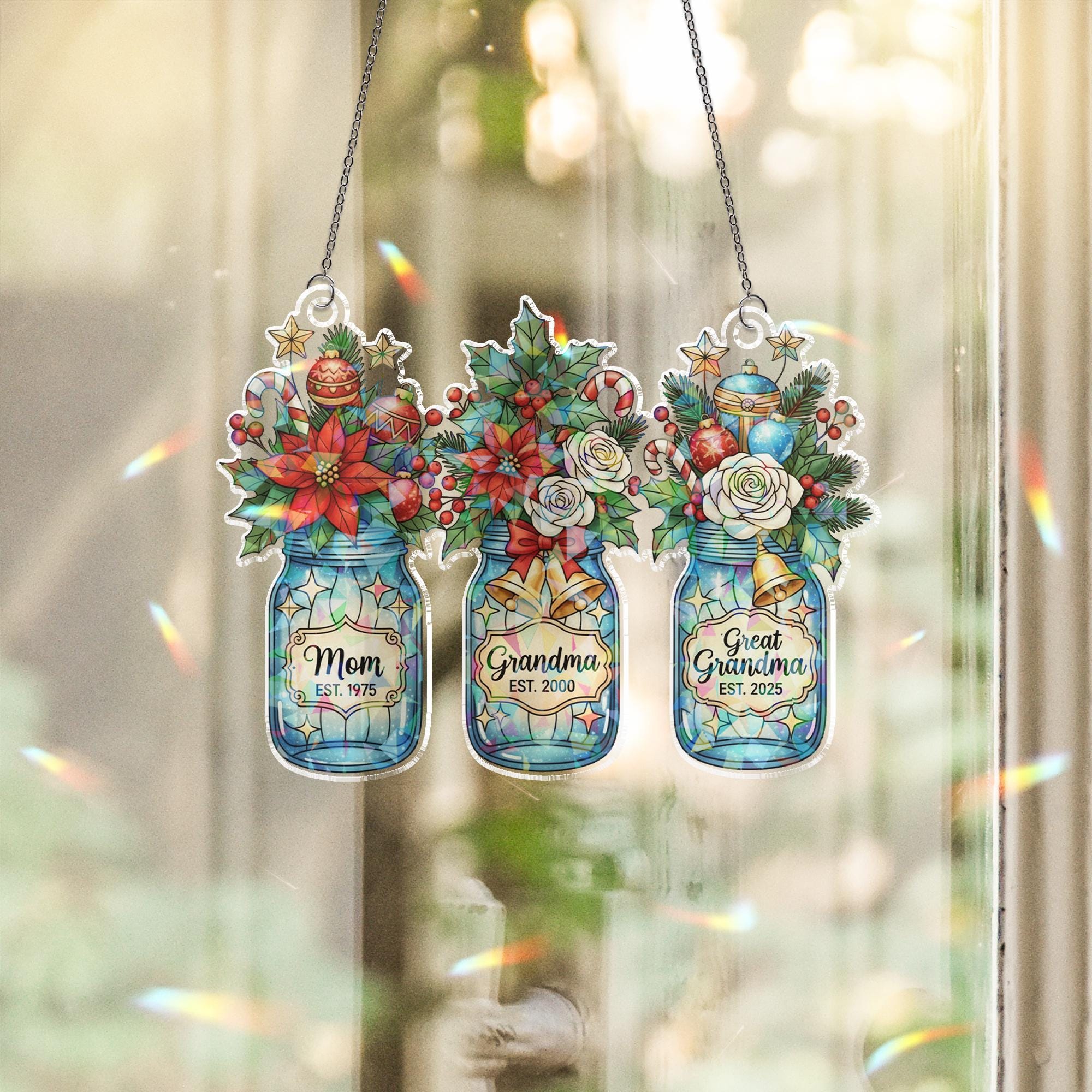 Personalized Hologram Acrylic Family Ornament: Custom Generational Gift