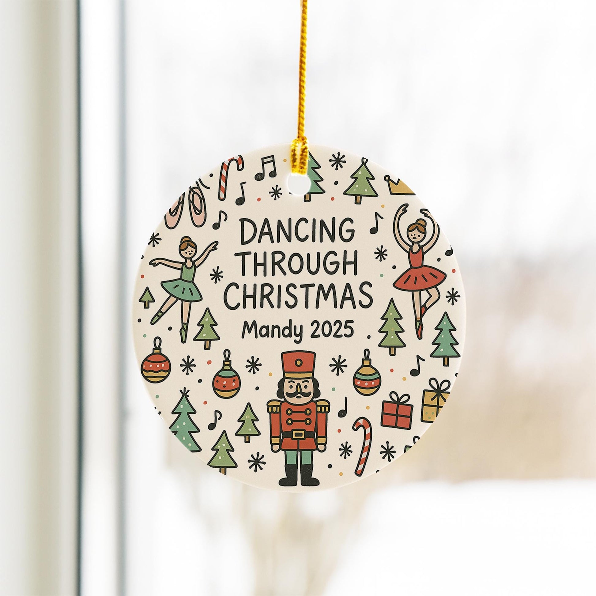 Personalized Ballerina Christmas Ornament, Nutcracker Ballet Dancer Gift