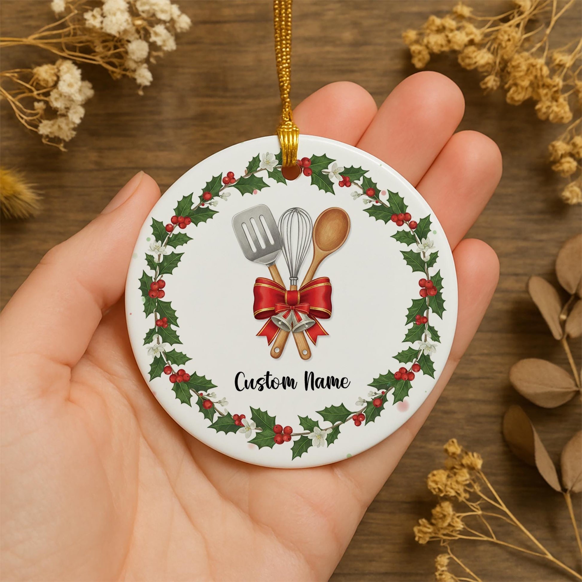 Personalized Baker Christmas Ornament - Custom Chef Kitchen Utensil Gift
