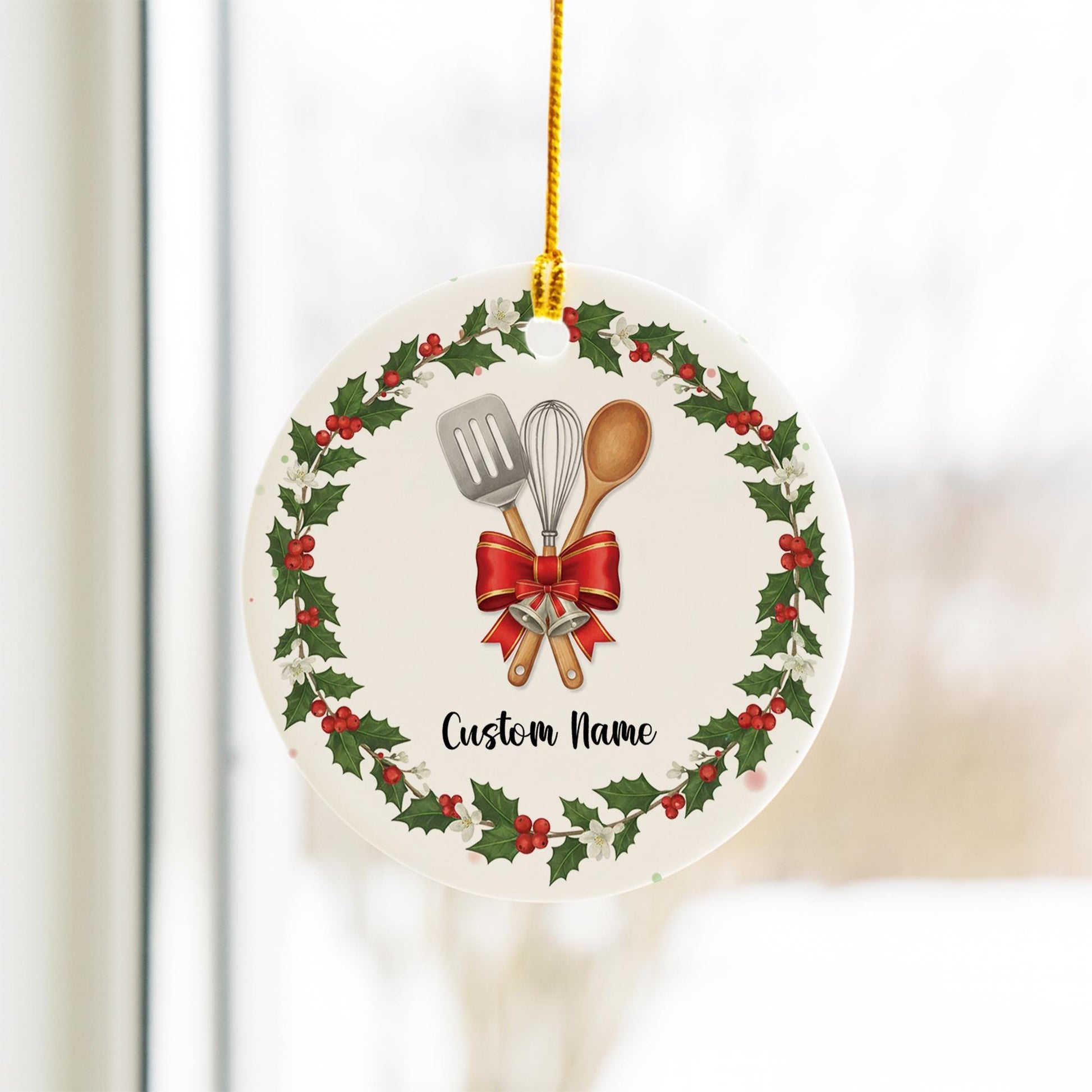 Personalized Baker Christmas Ornament - Custom Chef Kitchen Utensil Gift