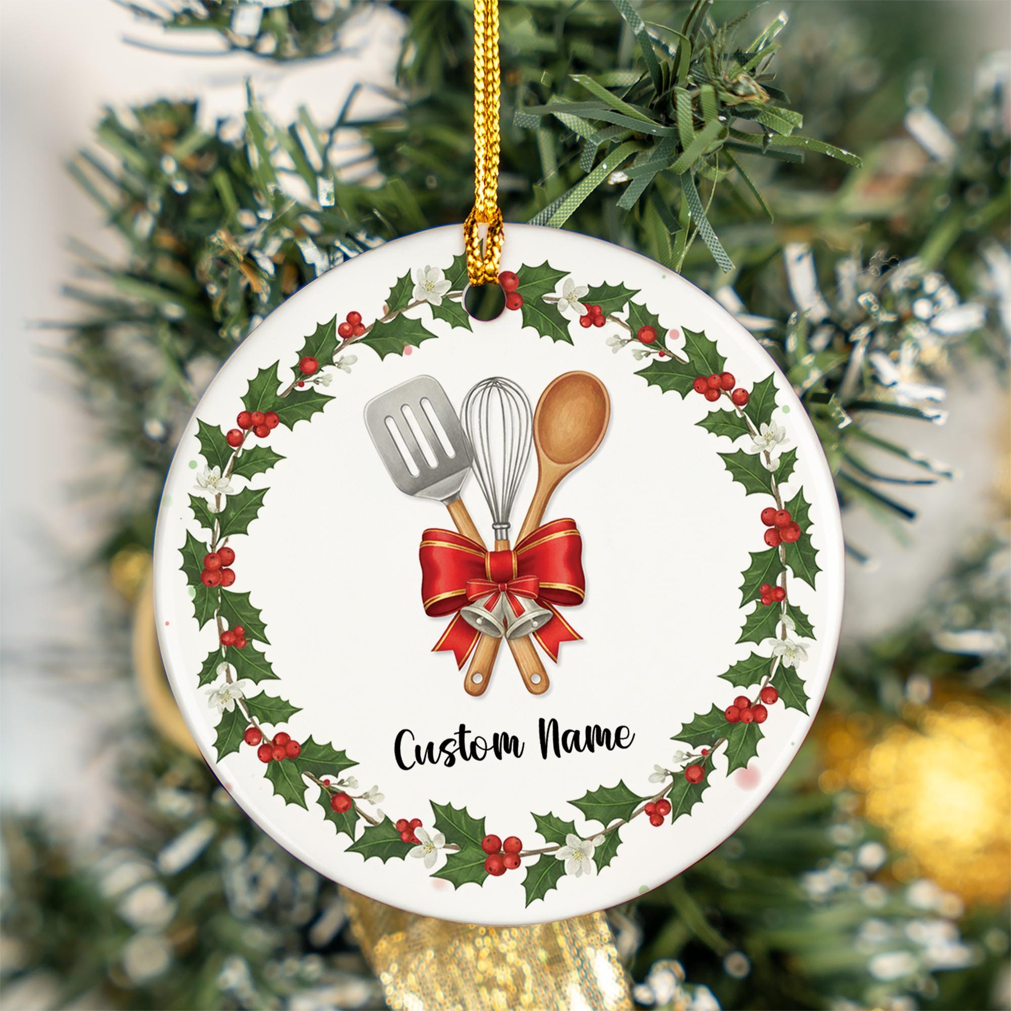Personalized Baker Christmas Ornament - Custom Chef Kitchen Utensil Gift