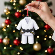 Personalized Martial Arts Uniform Ornament 2025; Black Belt Gi Custom Name Decor