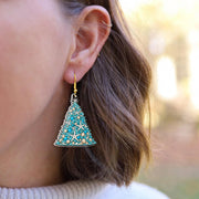 Seashell Christmas Tree Earrings – Coastal Holiday Jewelry Gift