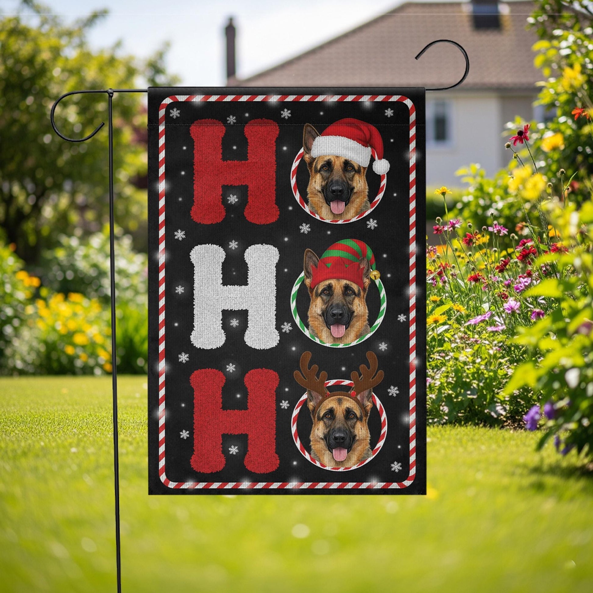 Personalized Dog Photo Flag – Custom Pet Christmas Garden Decor