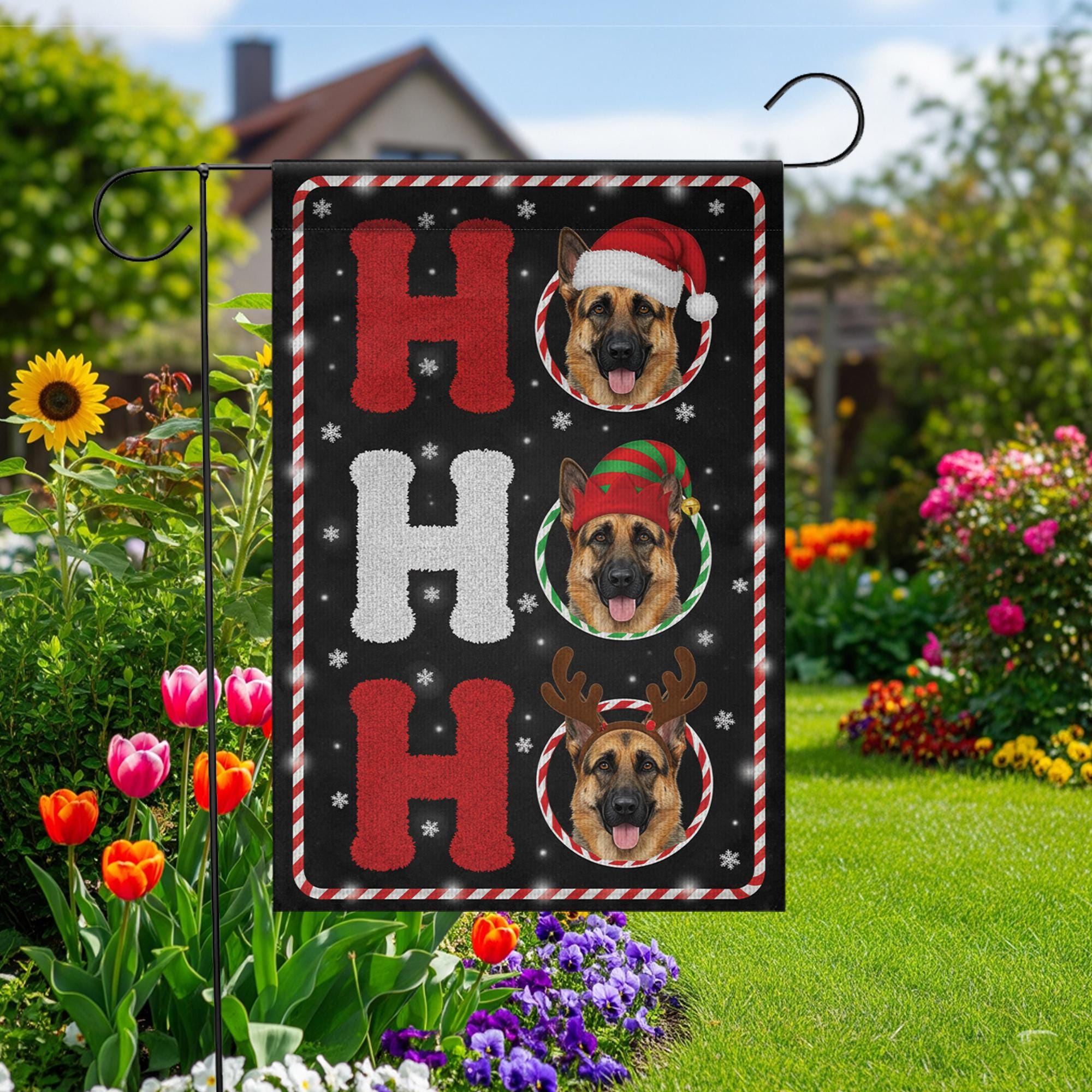 Personalized Dog Photo Flag – Custom Pet Christmas Garden Decor