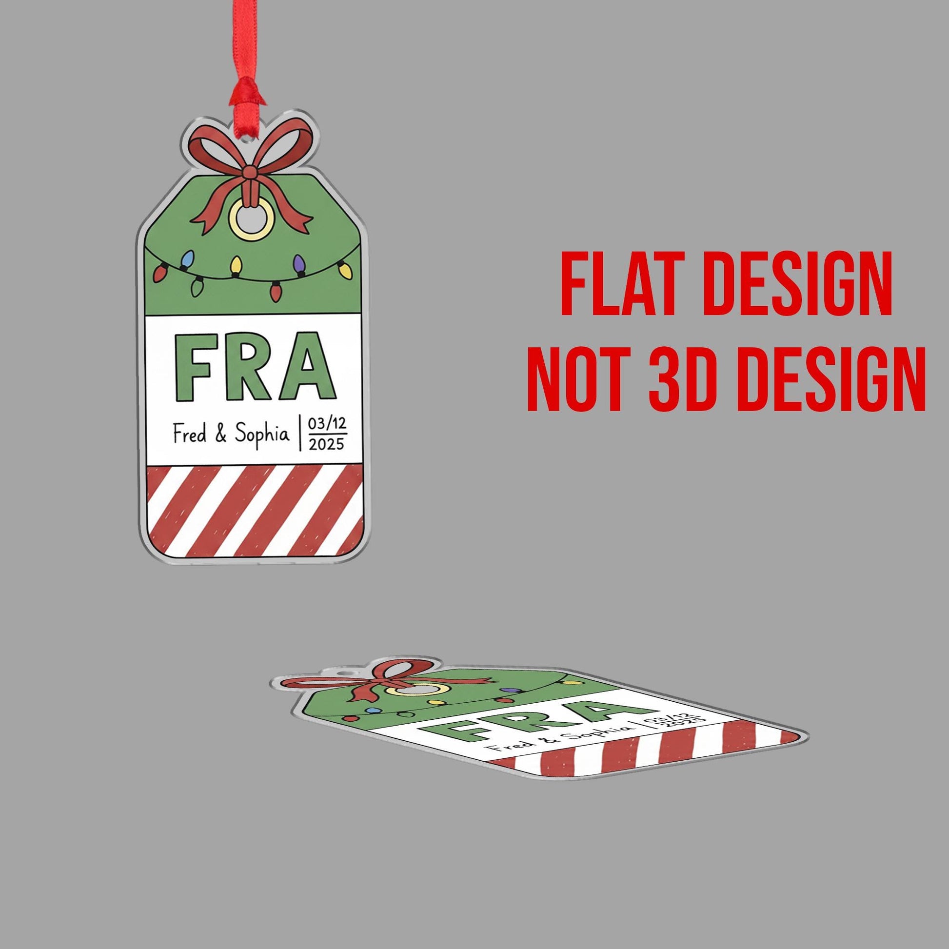 Personalized Airport Luggage Tag Acrylic Ornament; Custom FRA IATA Code Travel Decor