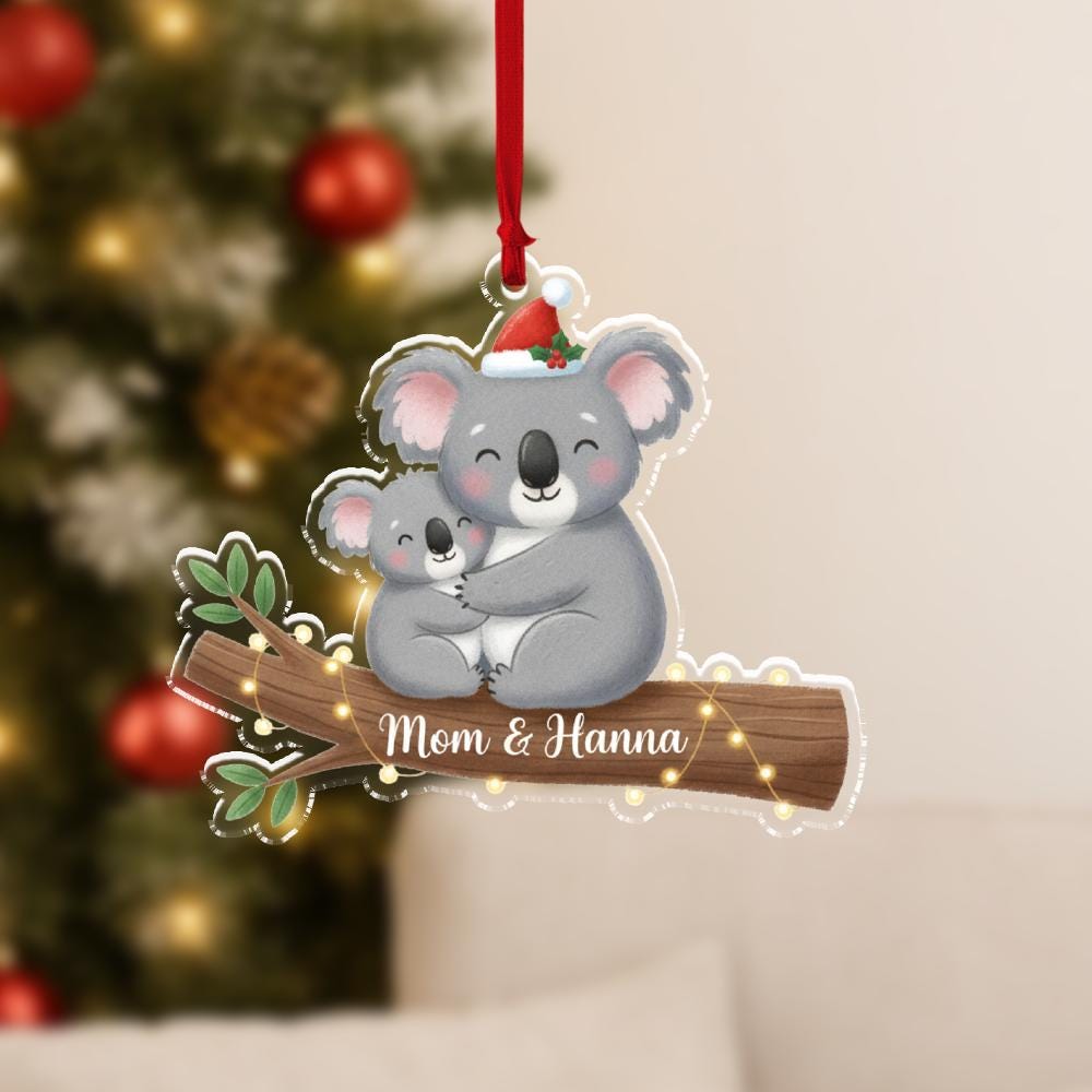 Acrylic Koala Ornament — Koala Mother & Child Design