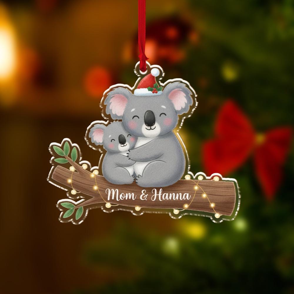 Acrylic Koala Ornament — Koala Mother & Child Design