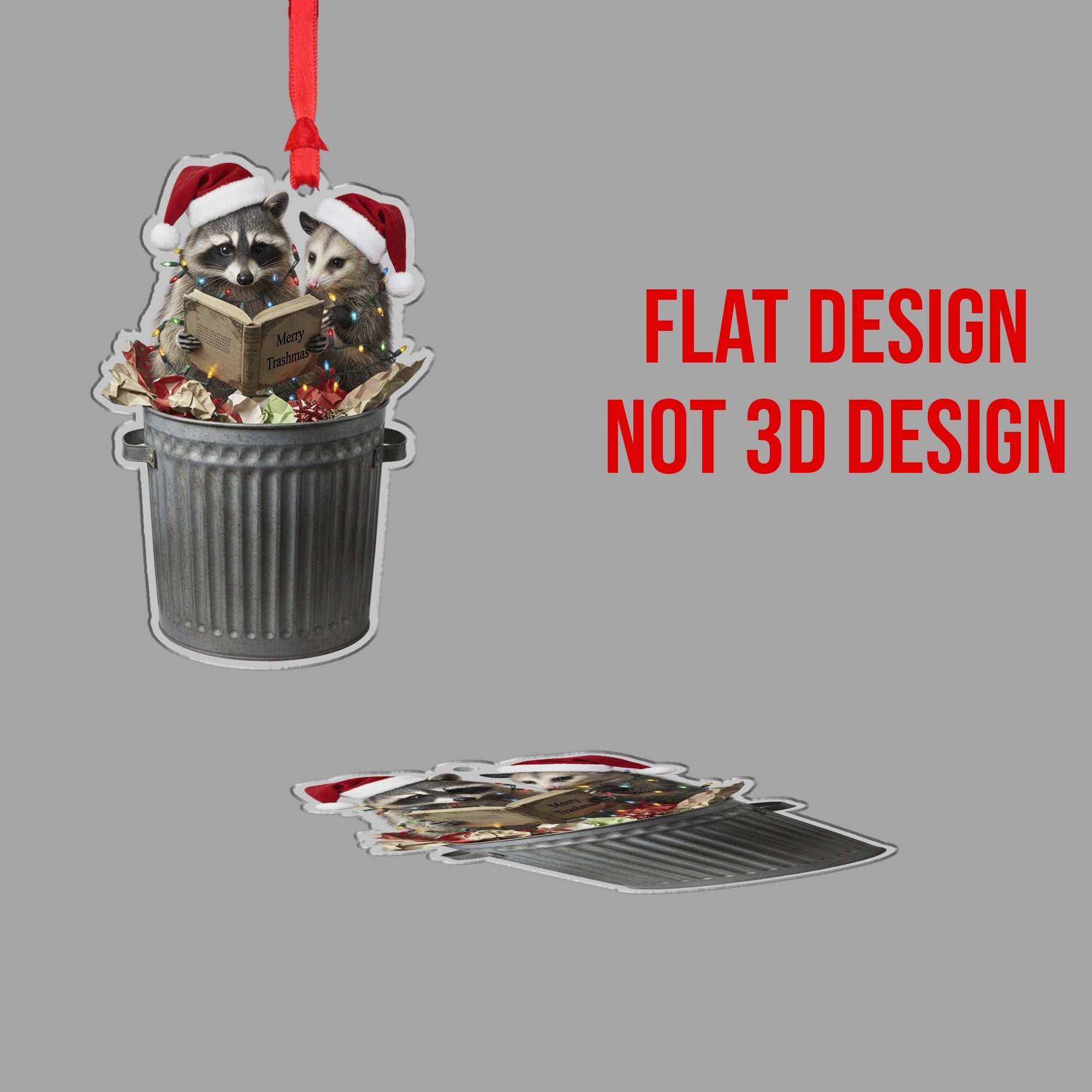 Funny Raccoon Ornament – Trash Panda Opossum Christmas Tree Decoration