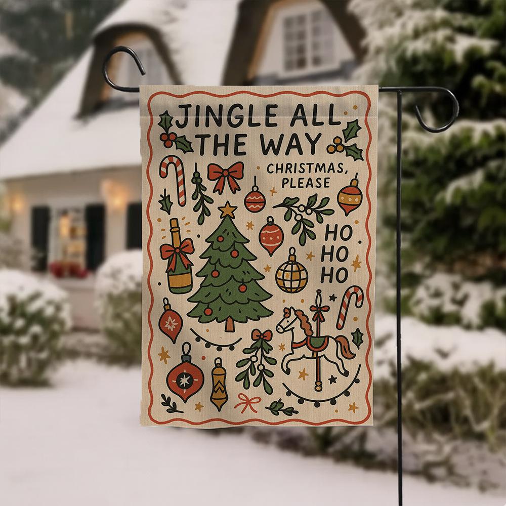 Garden Flag – Jingle All the Way Christmas – Outdoor Yard Banner