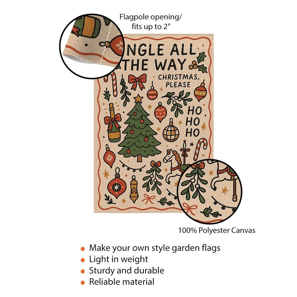 Garden Flag – Jingle All the Way Christmas – Outdoor Yard Banner