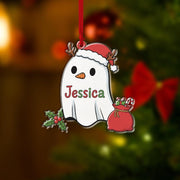 Personalized Ghost Ornament – Acrylic Christmas Ornament with Name