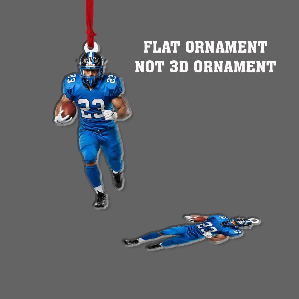 Personalized Football Player Ornament – Acrylic Sports Ornament with Name