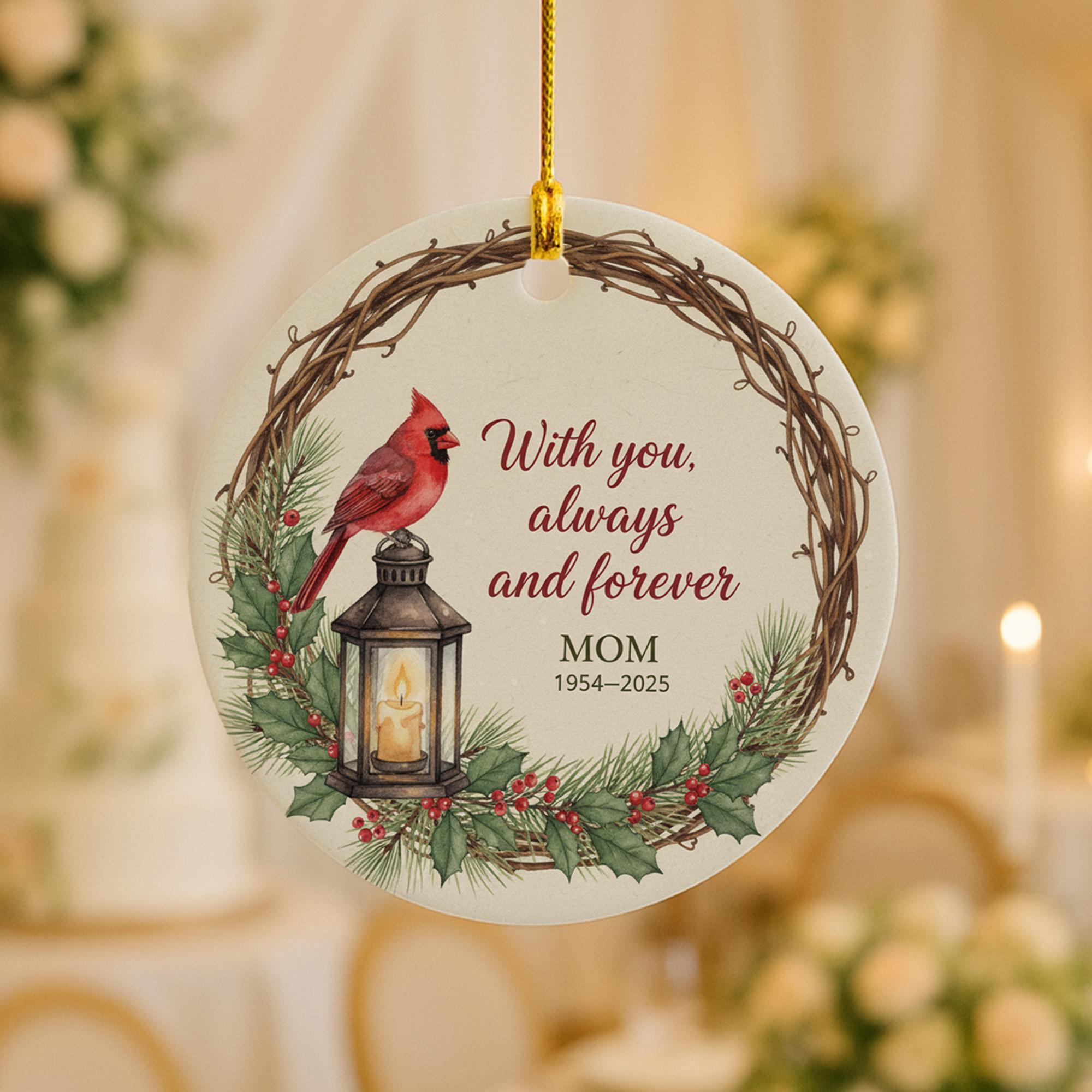 Memorial Cardinal Ornament: Keepsake Memorial Christmas Decor