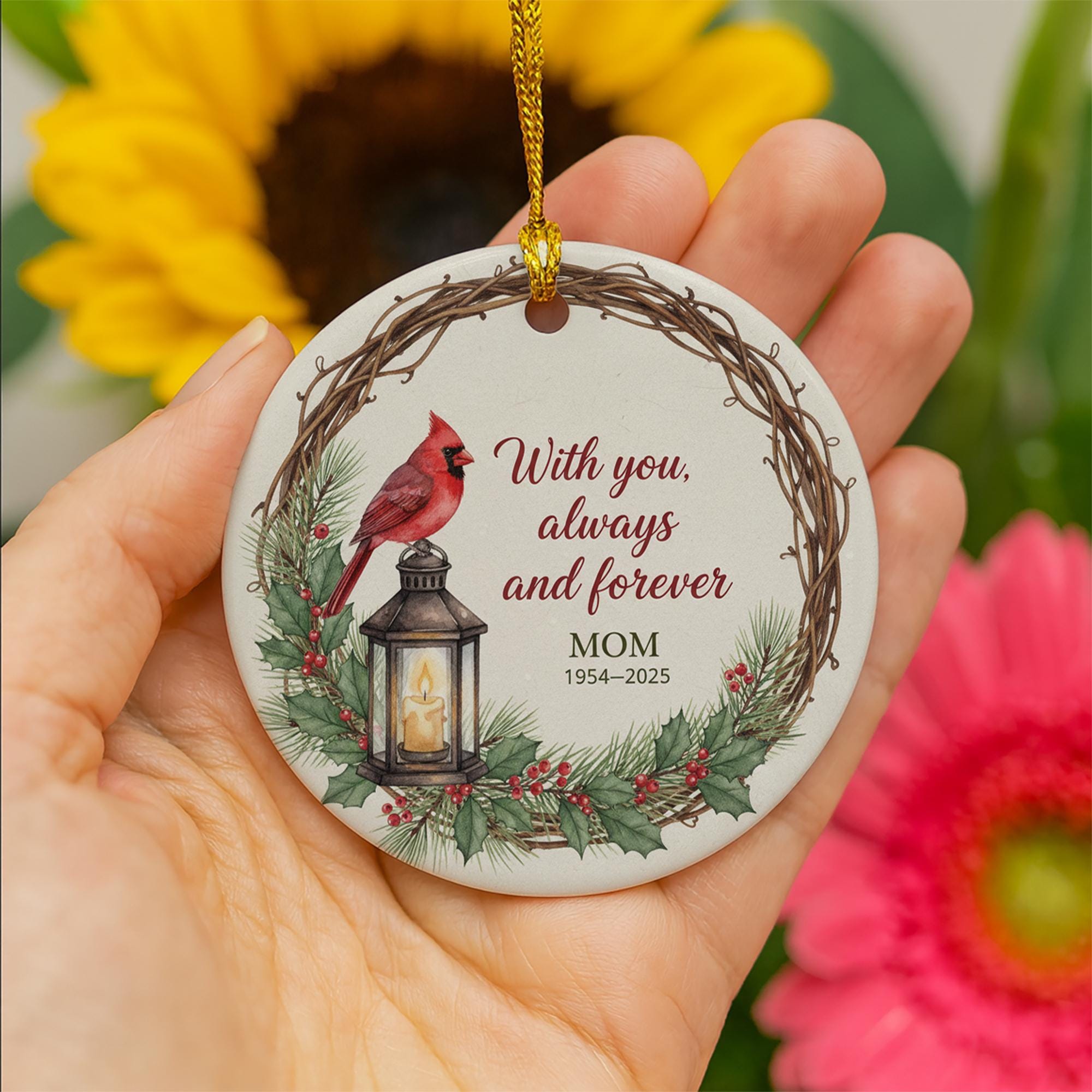 Memorial Cardinal Ornament: Keepsake Memorial Christmas Decor