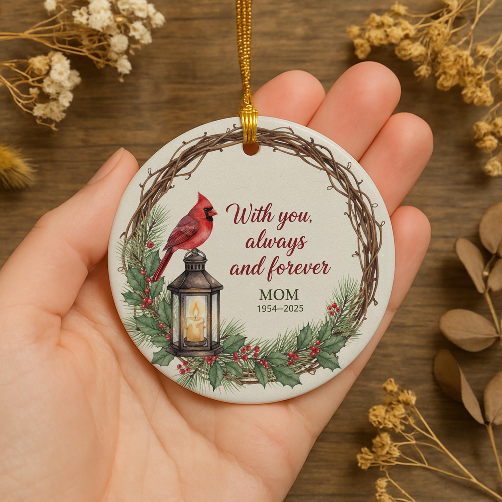 Memorial Cardinal Ornament: Keepsake Memorial Christmas Decor