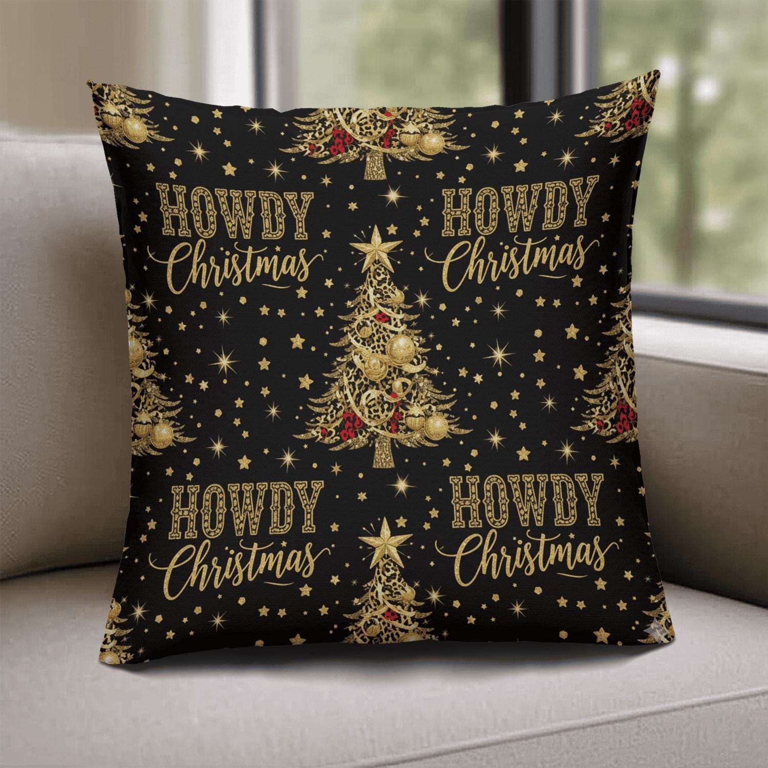 Howdy Christmas Pillow: Western Holiday Home Decor