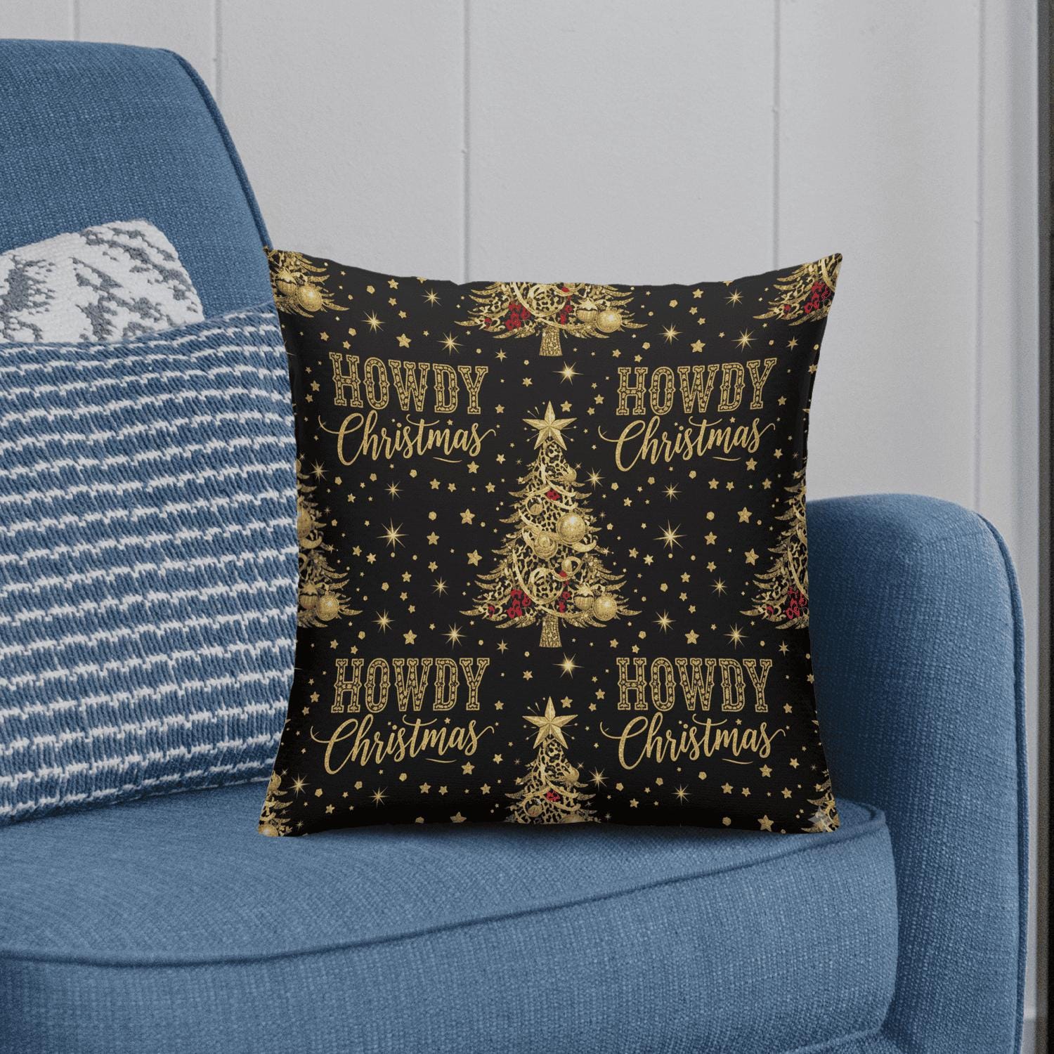 Howdy Christmas Pillow: Western Holiday Home Decor