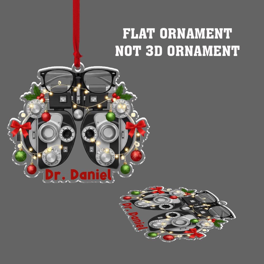 Personalized Optometrist Ornament: Eye Doctor Christmas Tree Decoration