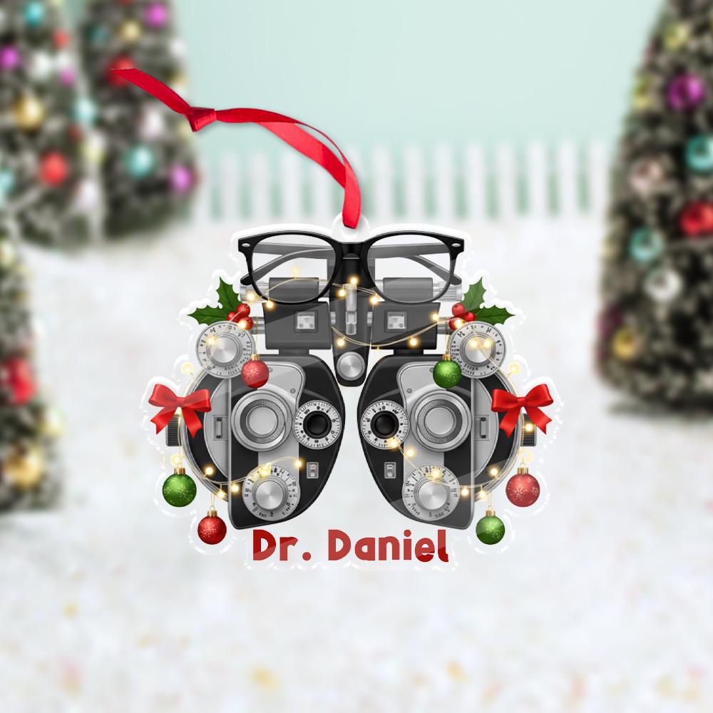 Personalized Optometrist Ornament: Eye Doctor Christmas Tree Decoration