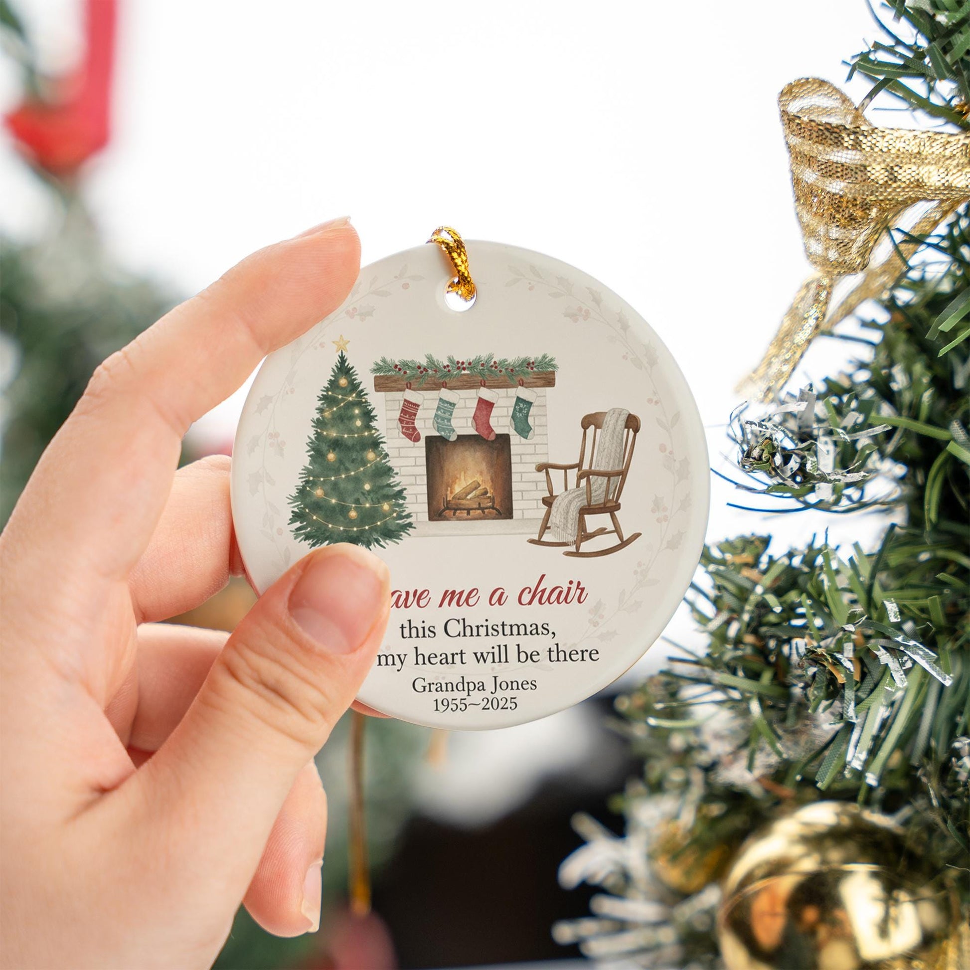Memorial Grandpa Ornament: Personalized Memorial Tree Decor