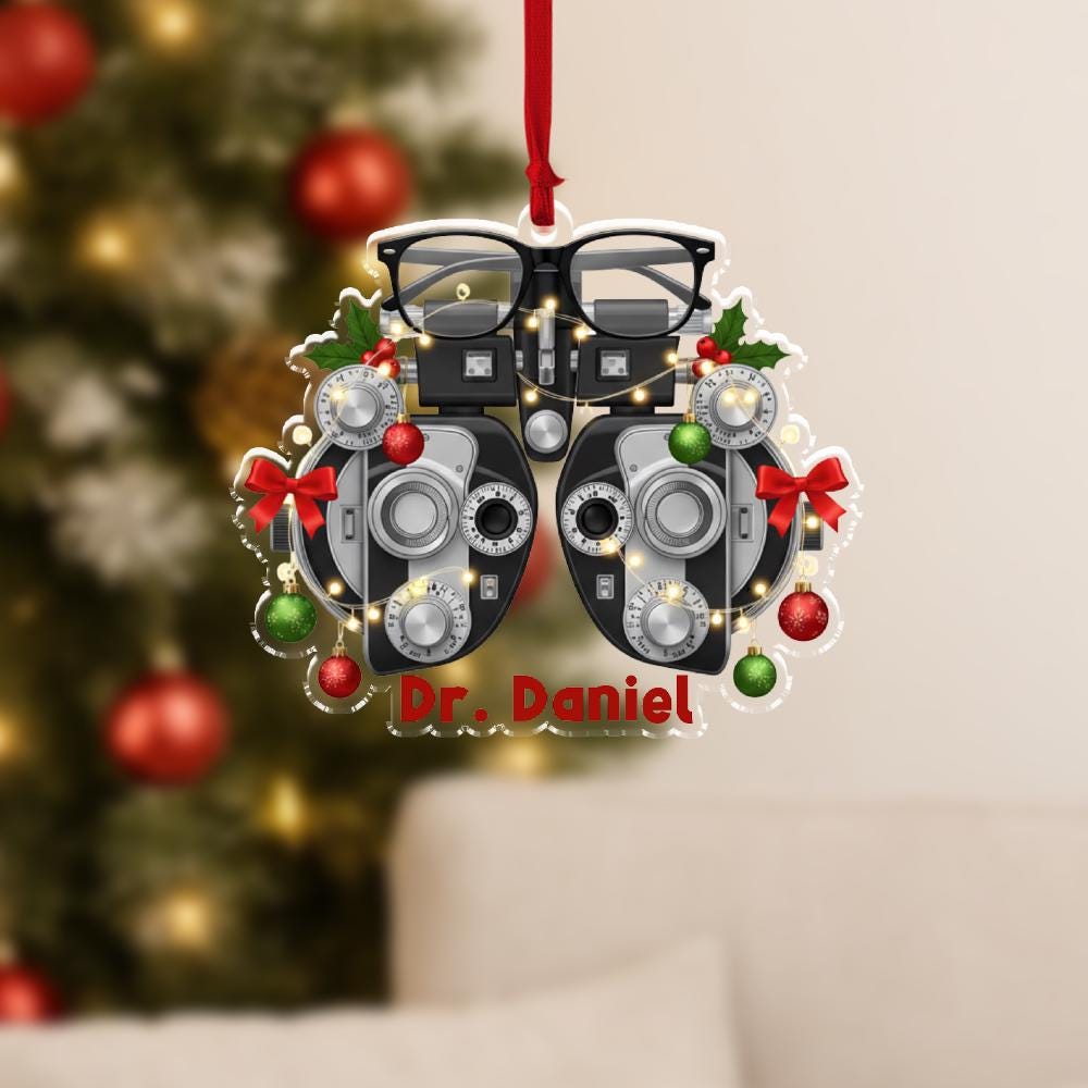 Personalized Optometrist Ornament: Eye Doctor Christmas Tree Decoration