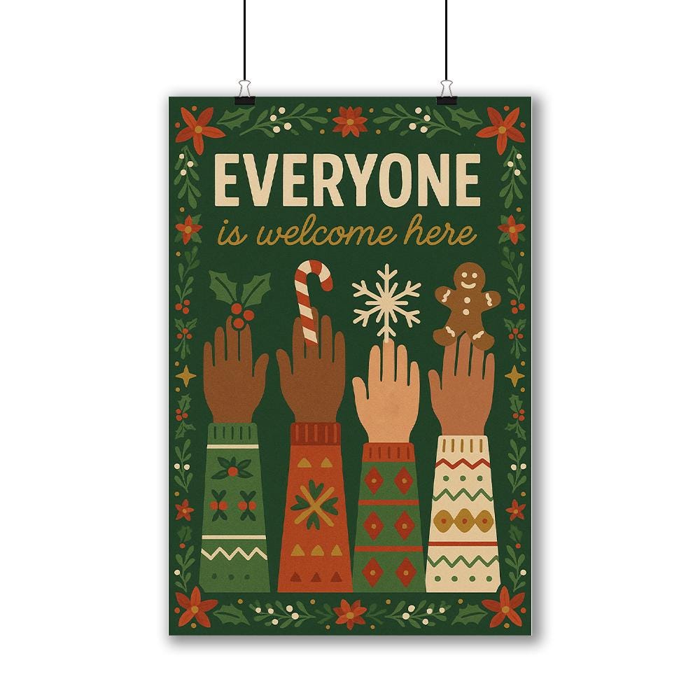Everyone Is Welcome Here Poster – Inclusive Wall Art Print