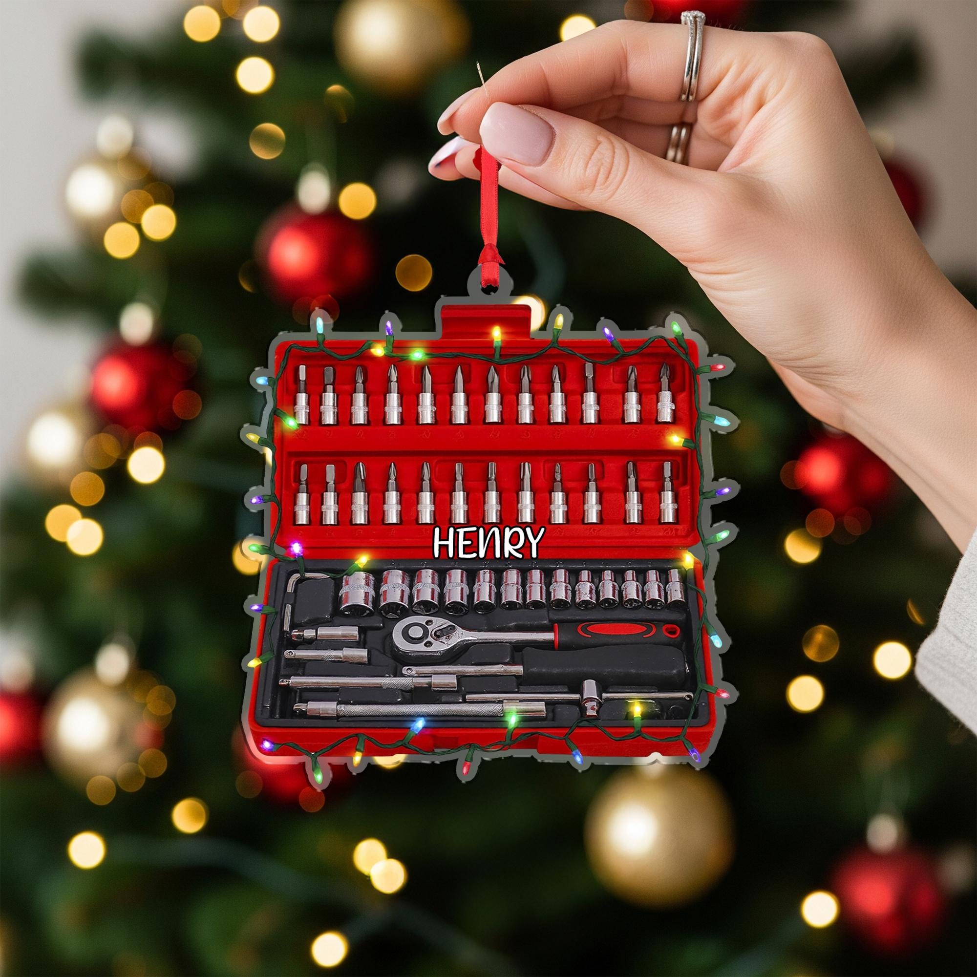 Personalized Tool Box Ornament - Mechanic's Christmas Gift