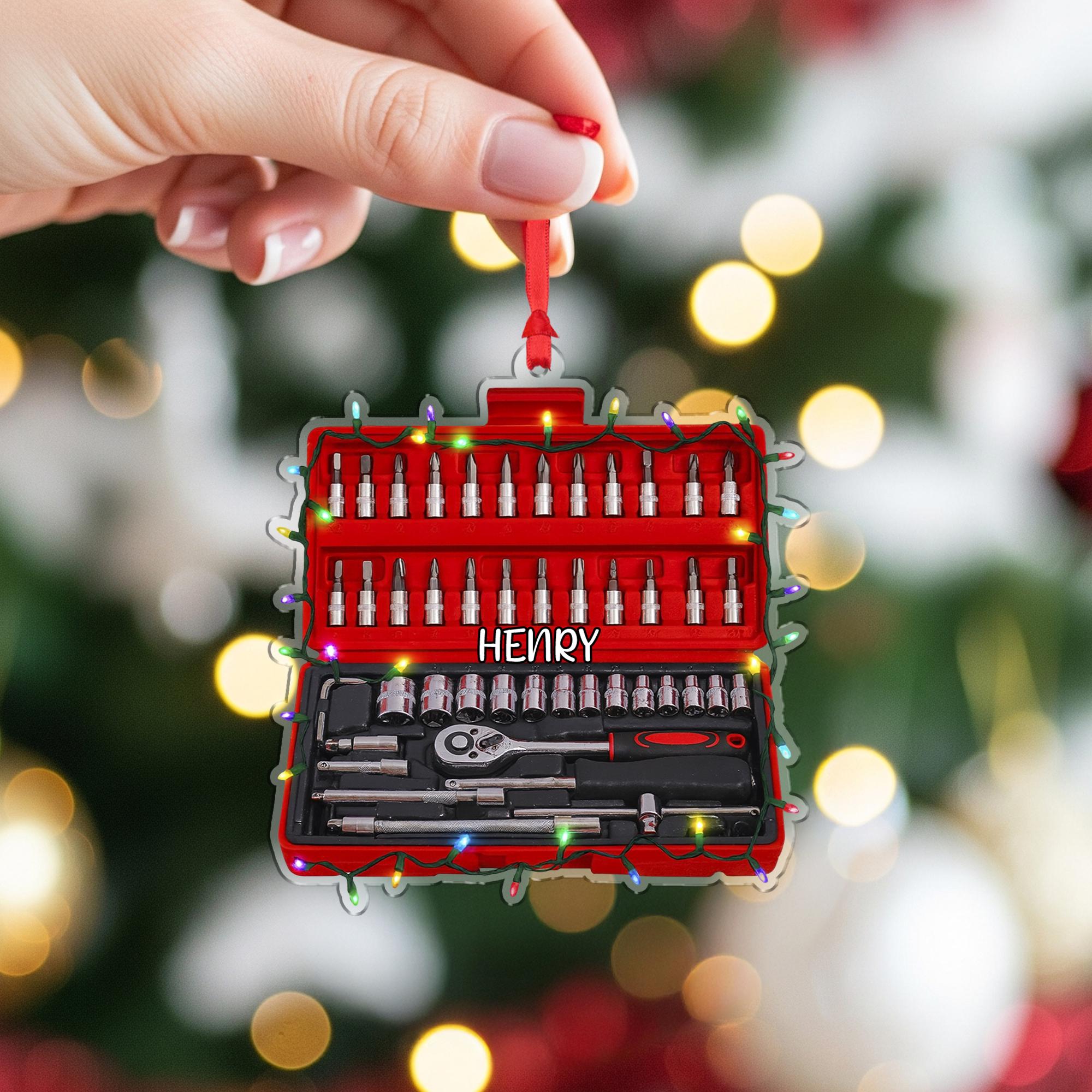 Personalized Tool Box Ornament - Mechanic's Christmas Gift