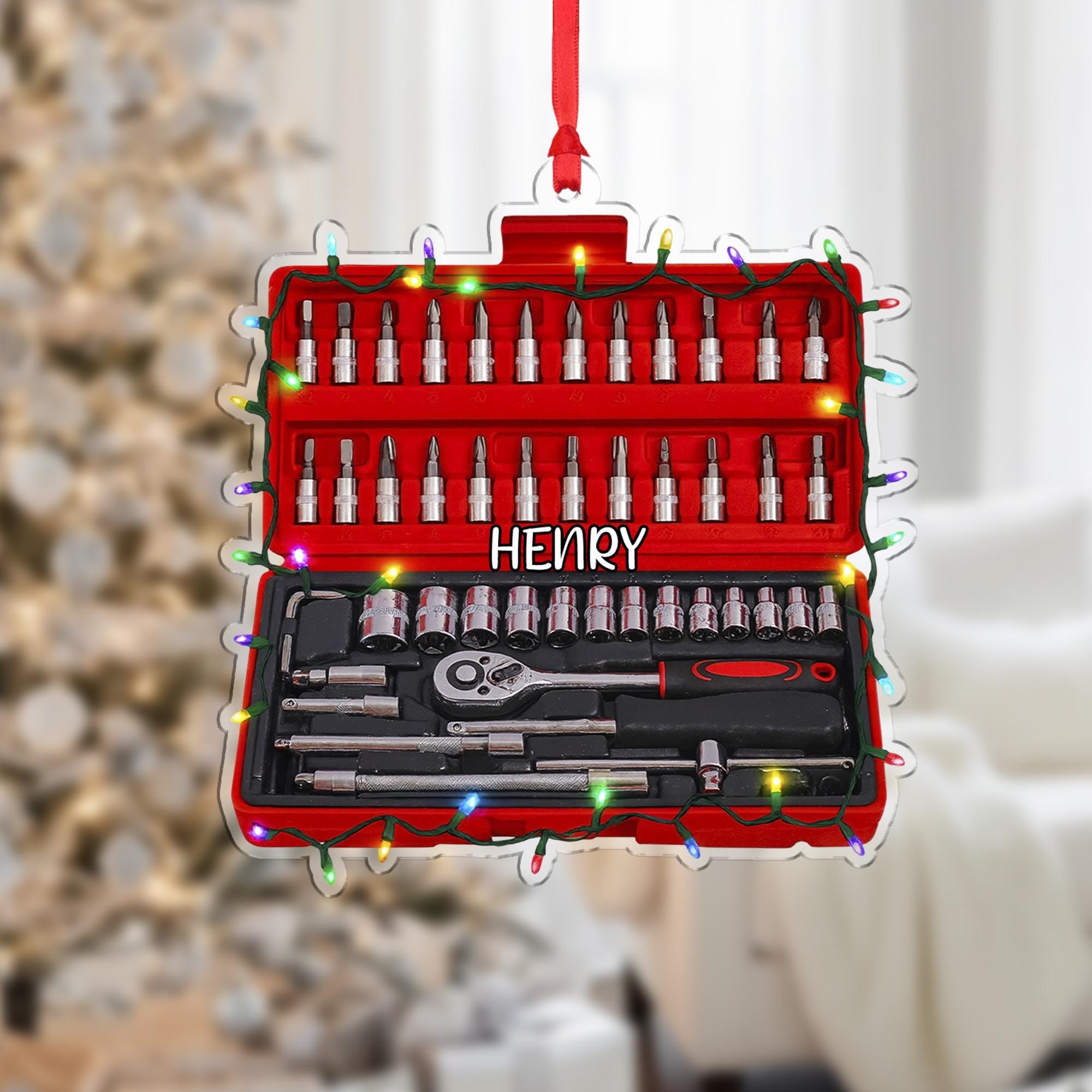 Personalized Tool Box Ornament - Mechanic's Christmas Gift