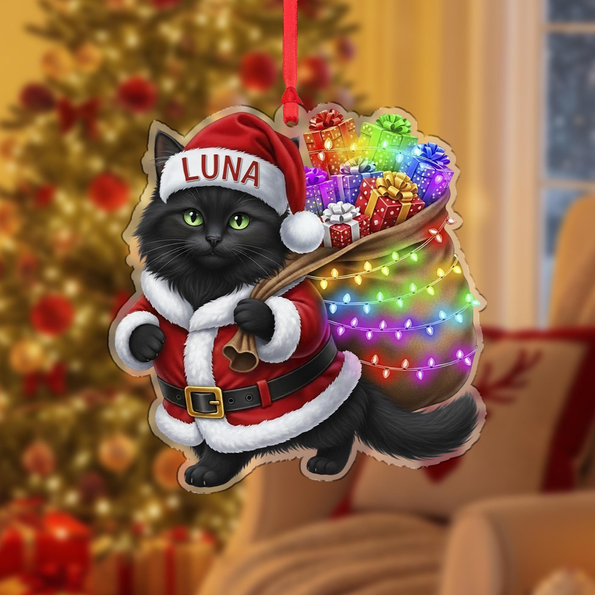 Personalized Cat Christmas Ornament: Custom Pet Holiday Keepsake