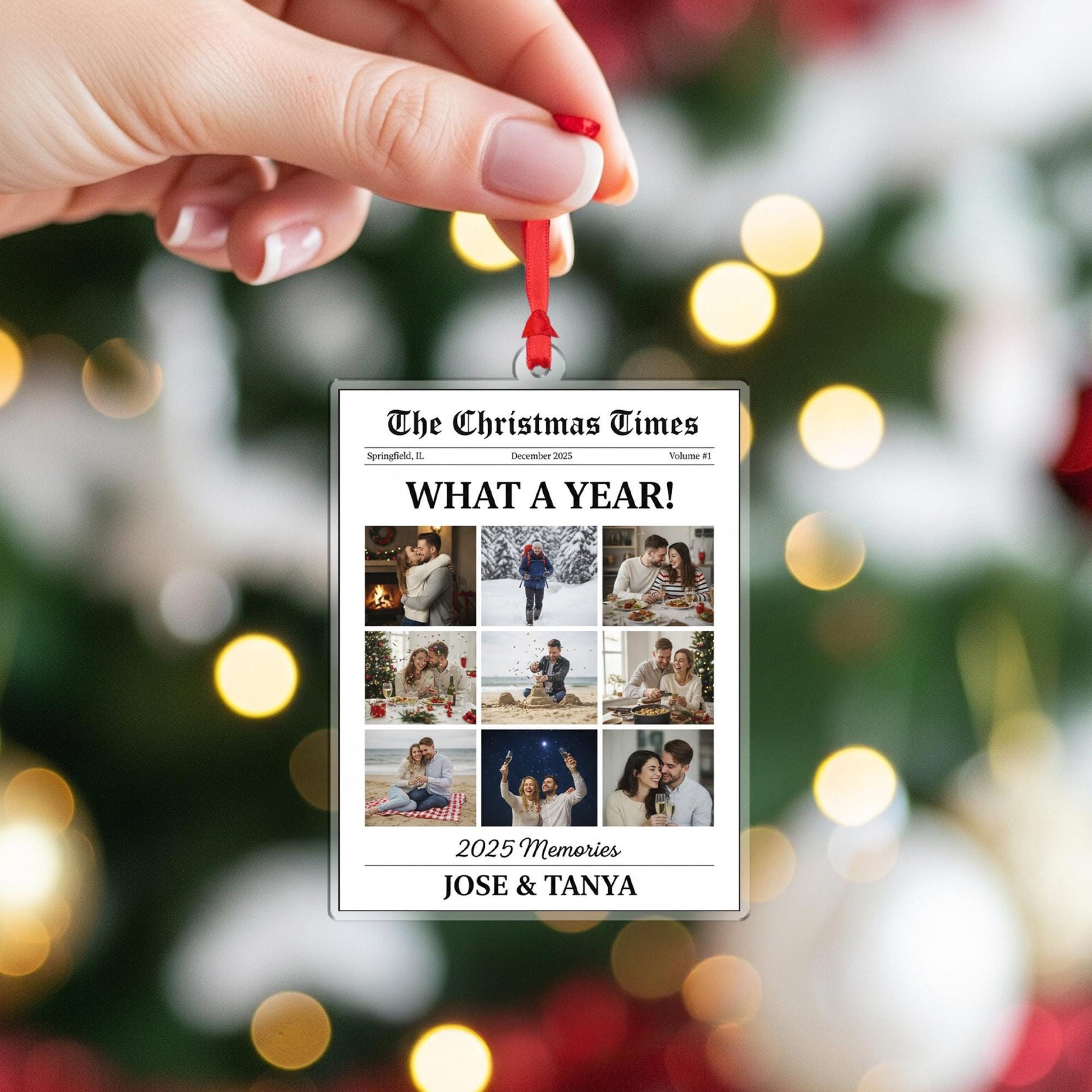 Personalized Newspaper Couple Ornament – The Christmas Times What A Year For Couple Gifts