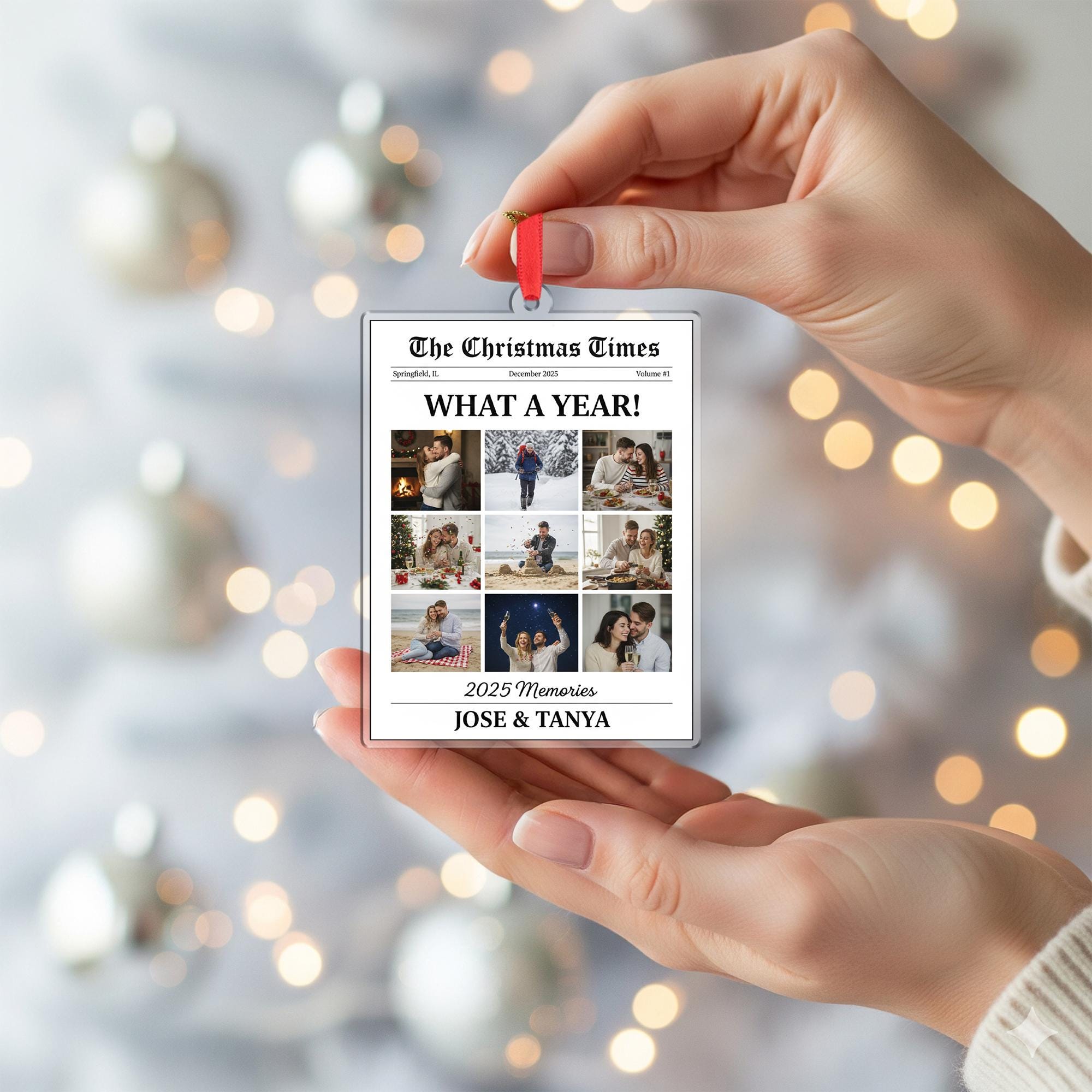 Personalized Newspaper Couple Ornament – The Christmas Times What A Year For Couple Gifts