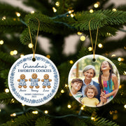Personalized Grandma's Favorite Cookies Christmas Ornament - Gingerbread Grandkids Names and Photo