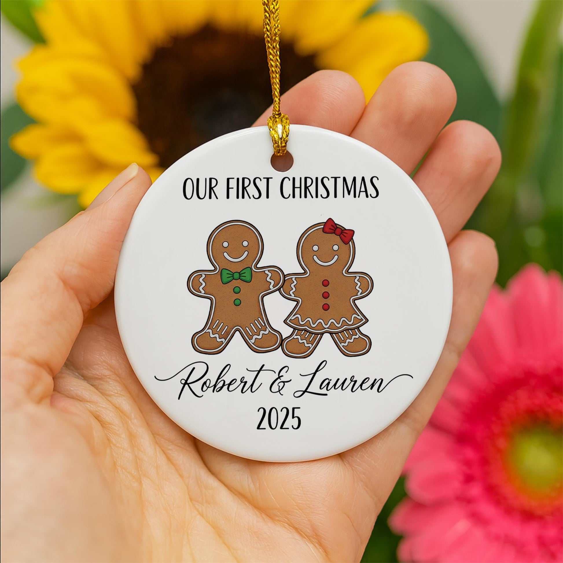 Personalized Gingerbread Couple Ornament: Our First Christmas Keepsake
