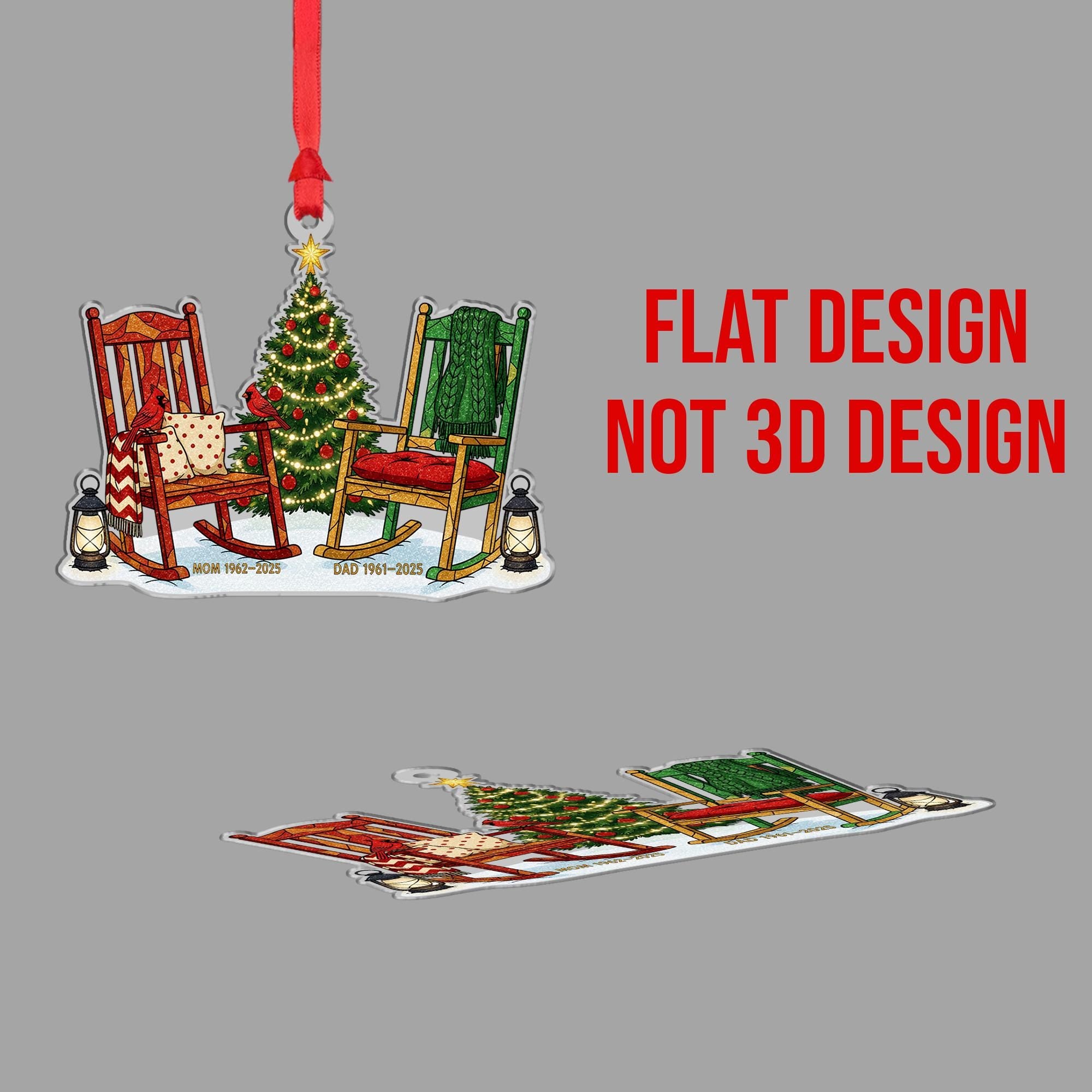 Personalized Memorial Christmas Ornament: Rocking Chair Tribute